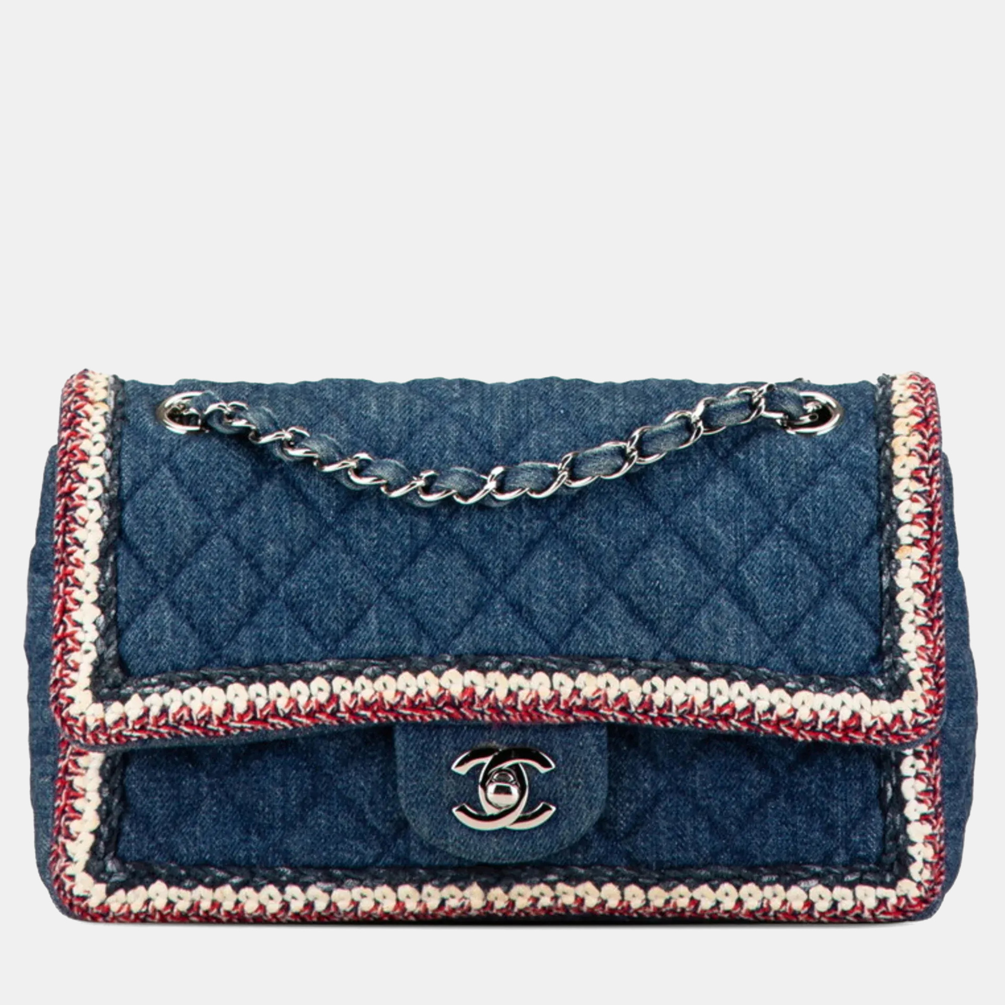 

Chanel Matelasse Coco Mark Chain Shoulder Bag Handbag Blue Red Denim