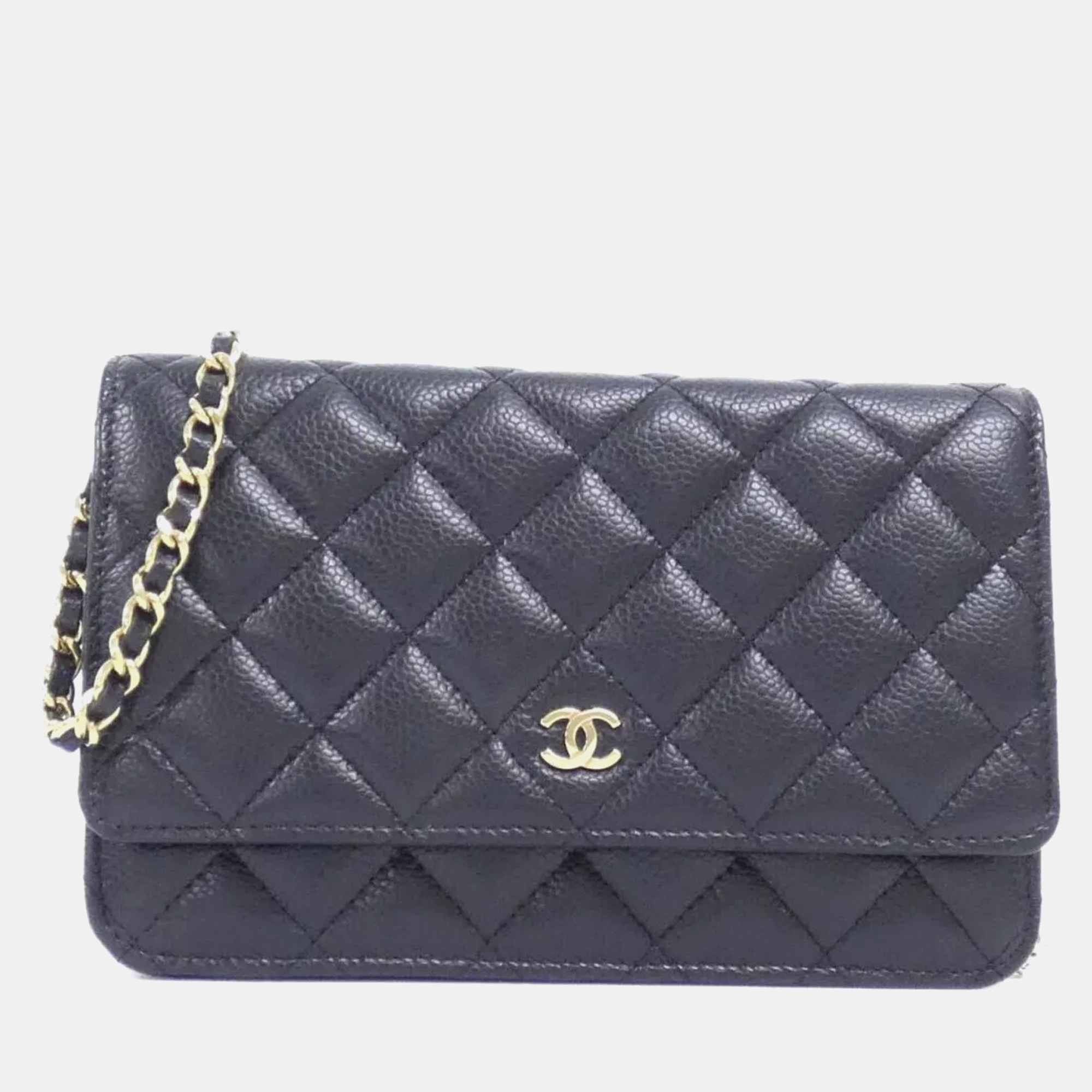 

Chanel Timeless Classic Grained Calfskin Leather Wallet on Chain, Black