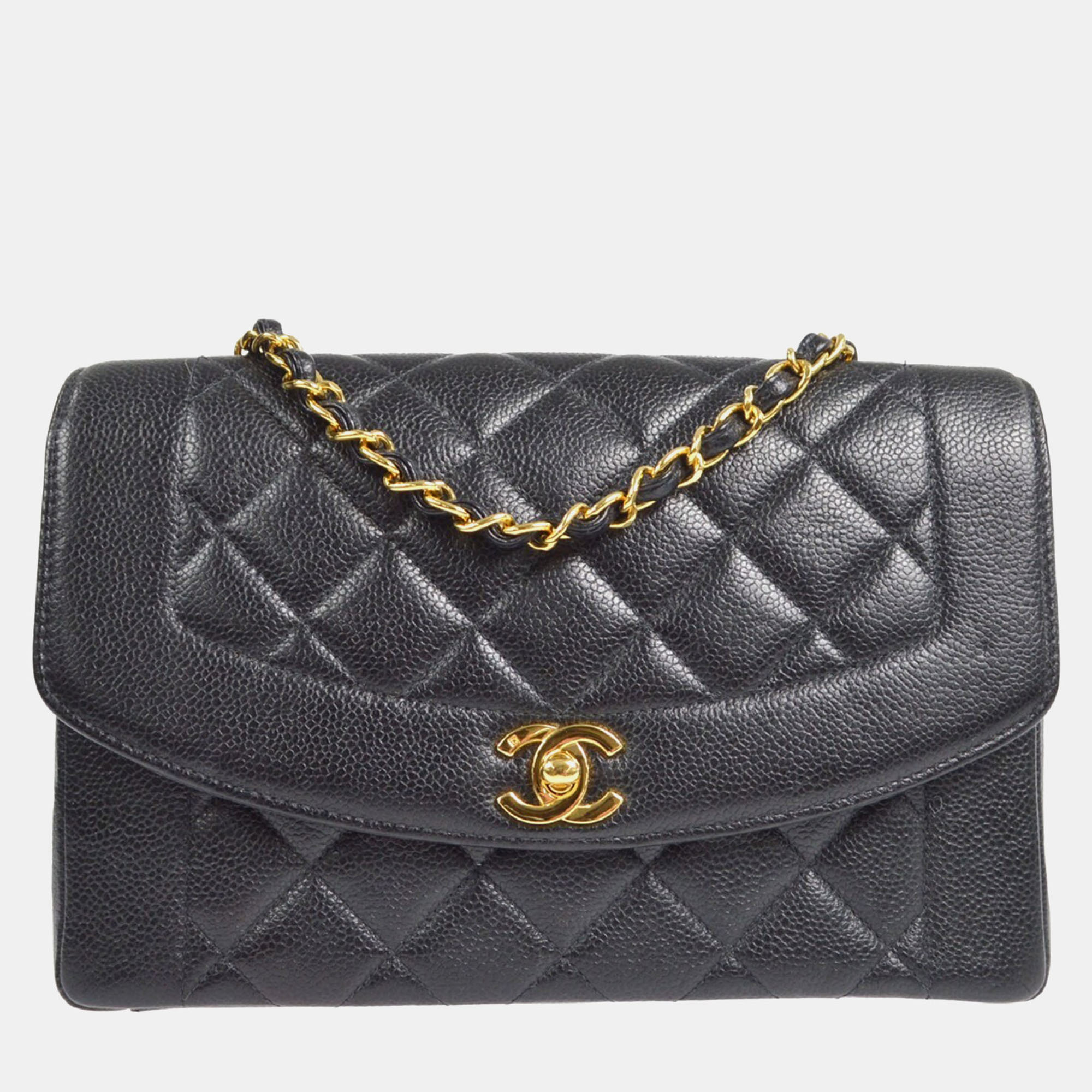 

Chanel Black Calfskin Medium Diana Chain Shoulder Bag