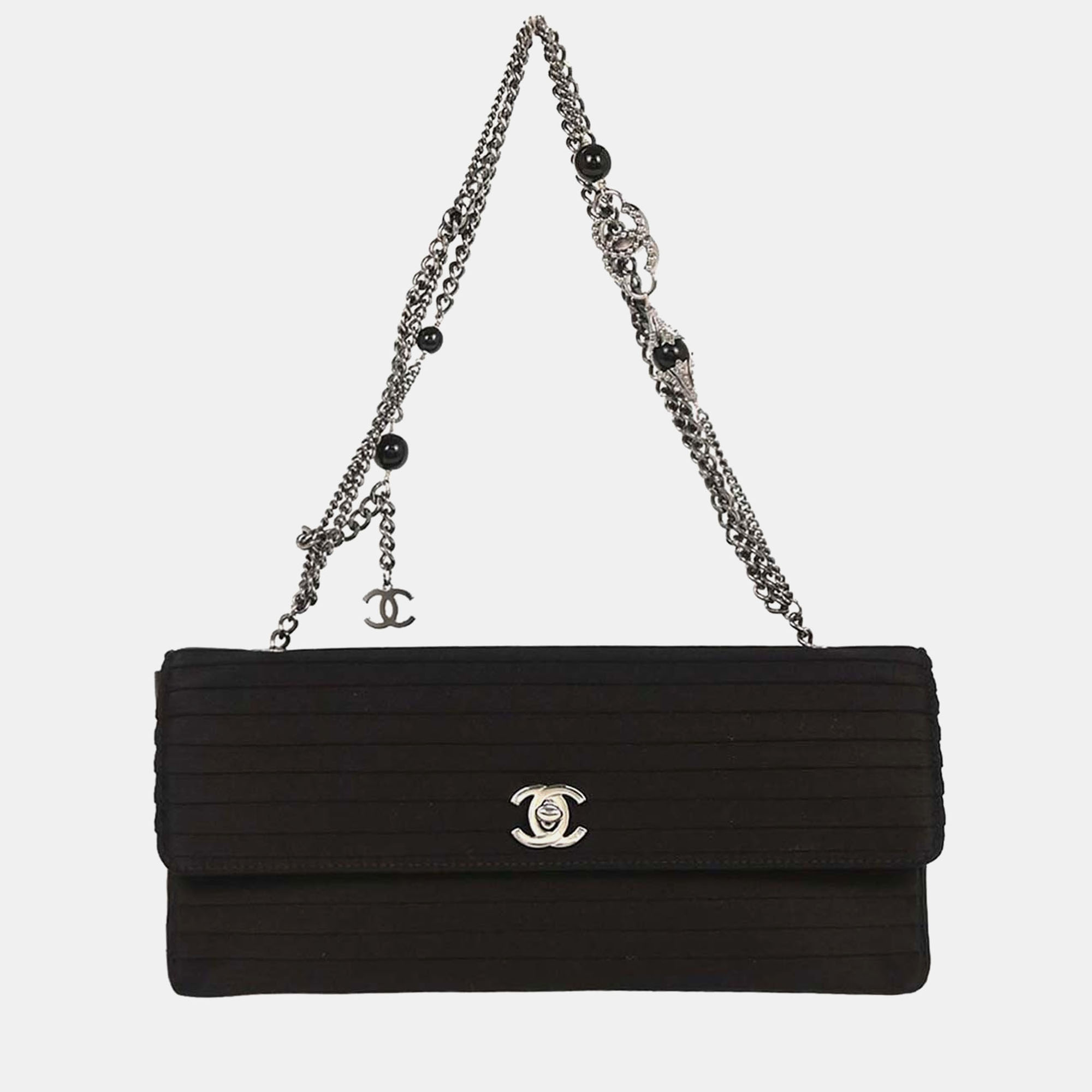 

Chanel Black Satin Handbag