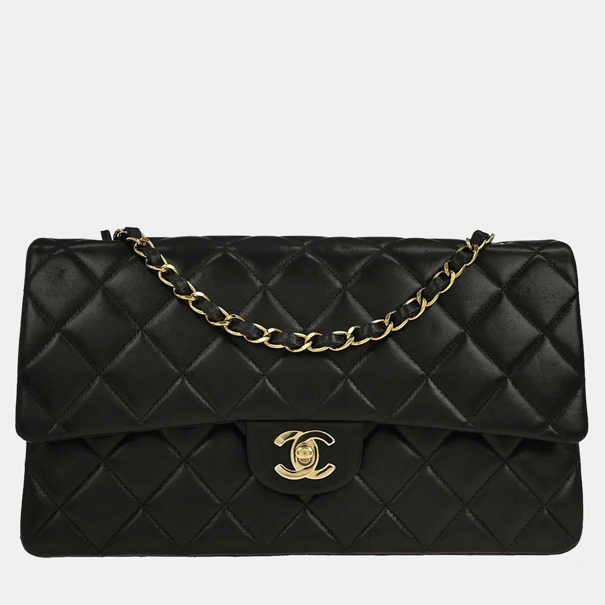 

Chanel Black Lambskin Medium Classic Double Flap Shoulder Bag