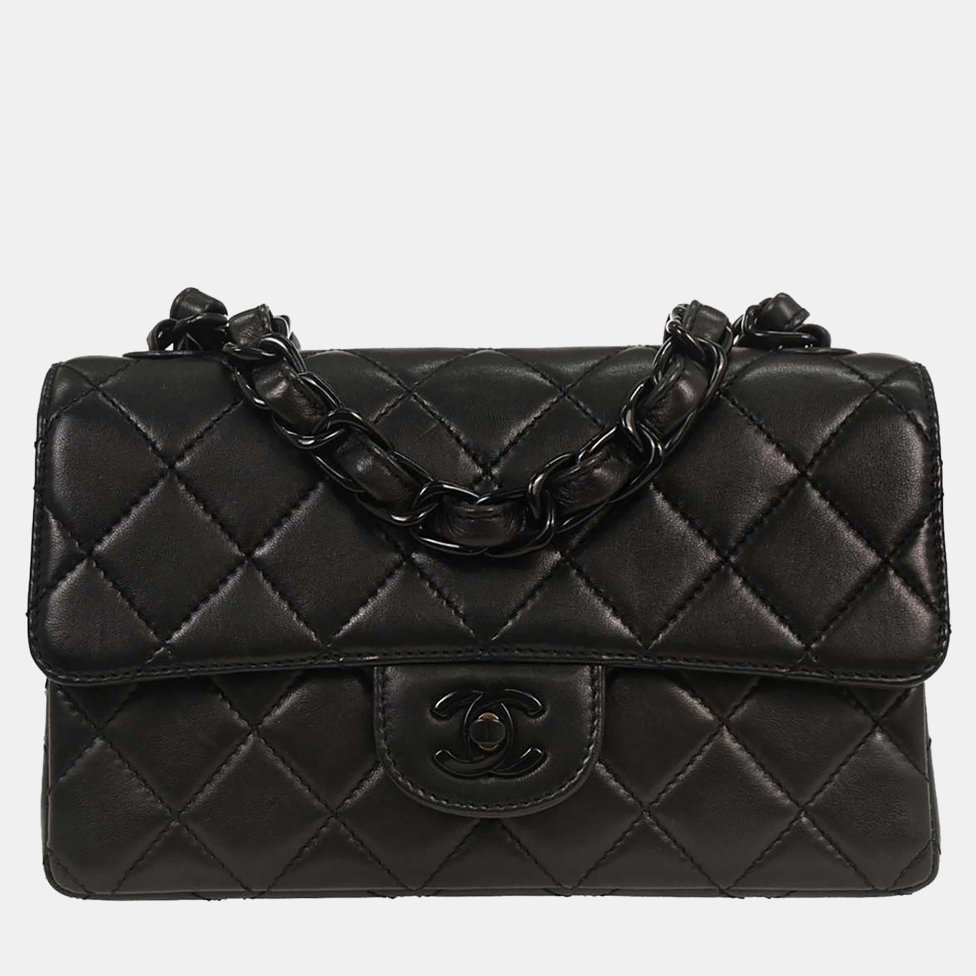 

Chanel Black Lambskin Turnlock Shoulder Bag