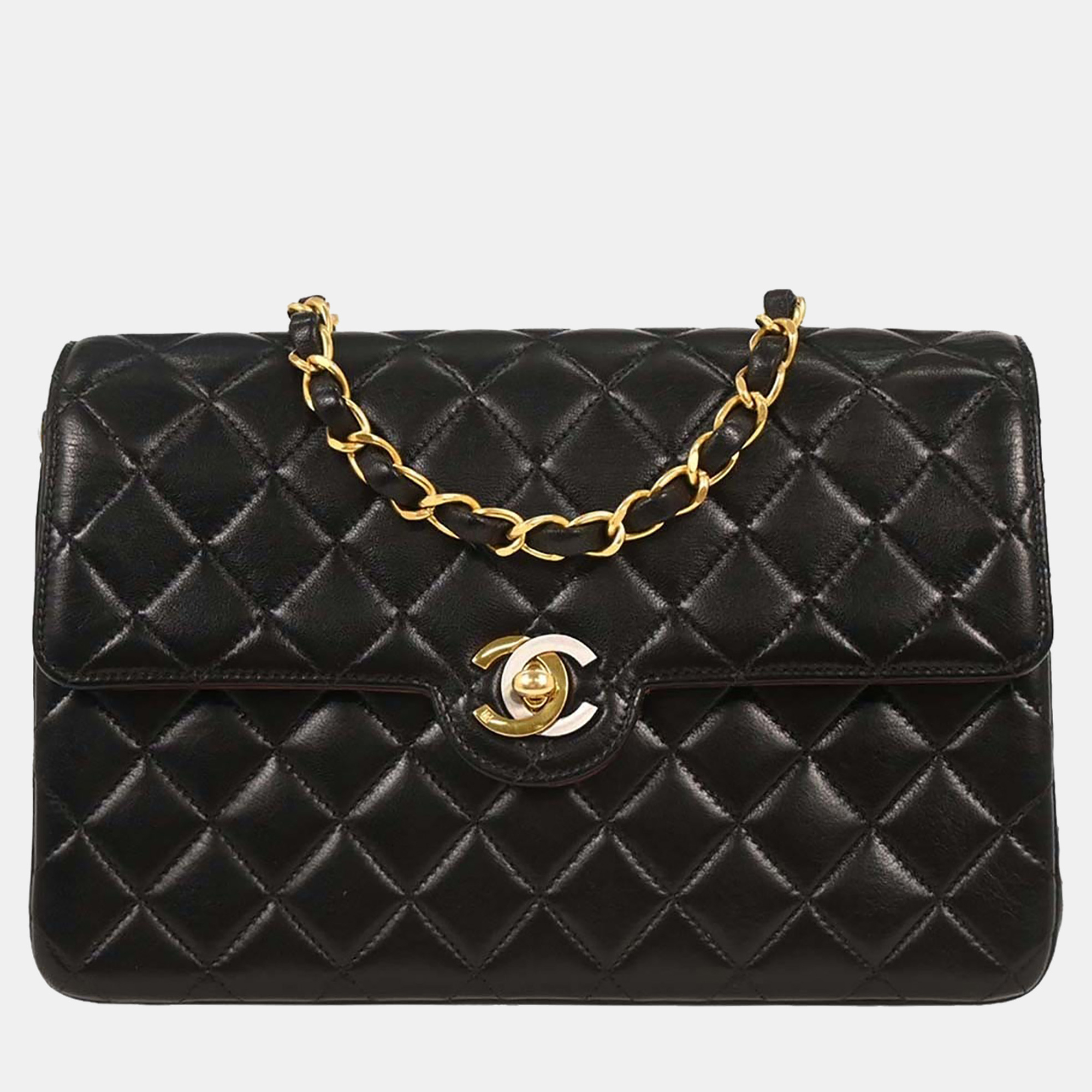 

Chanel Black Lambskin Paris Shoulder Bag