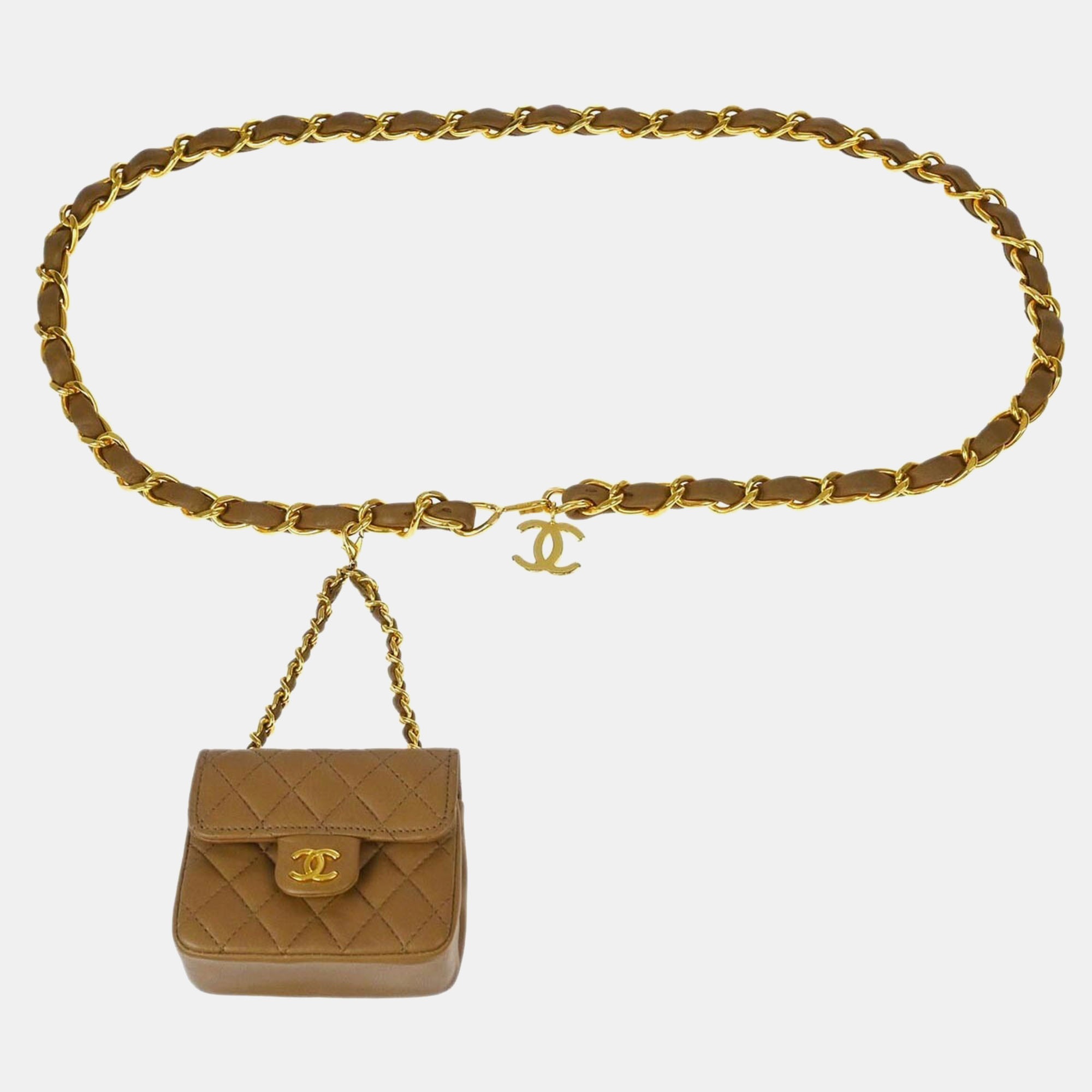 

Chanel Brown Lambskin Classic Flap Micro Bum Belt Bag