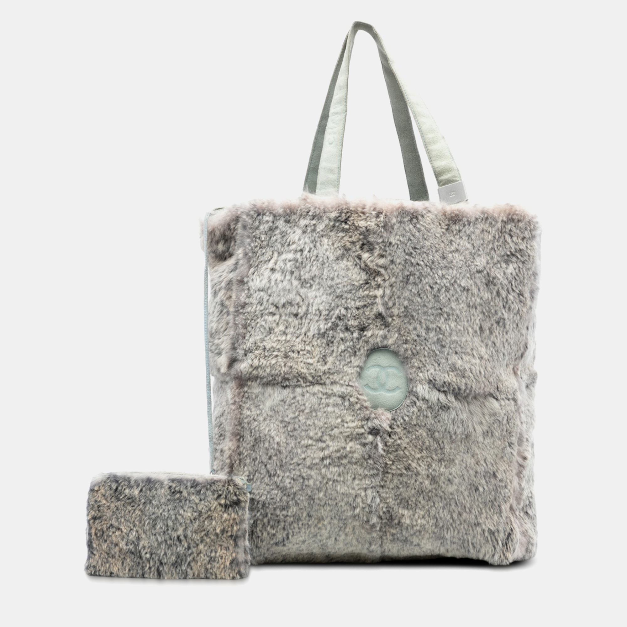 

Chanel Grey CC Lapin Fur Tote