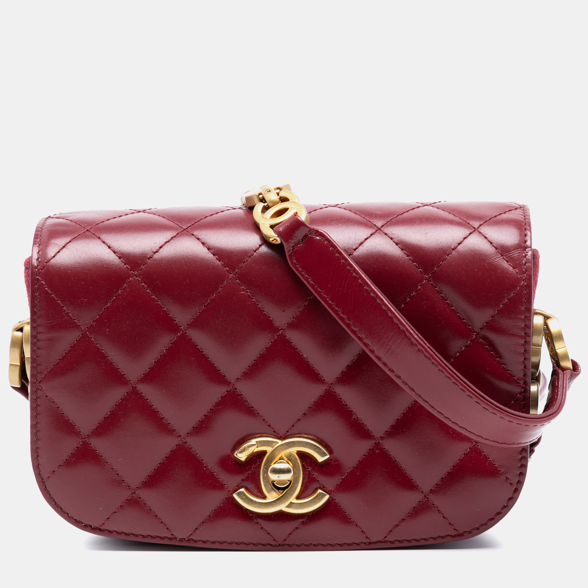 

Chanel Red Mini Shiny Calfskin My Sweet CC Flap
