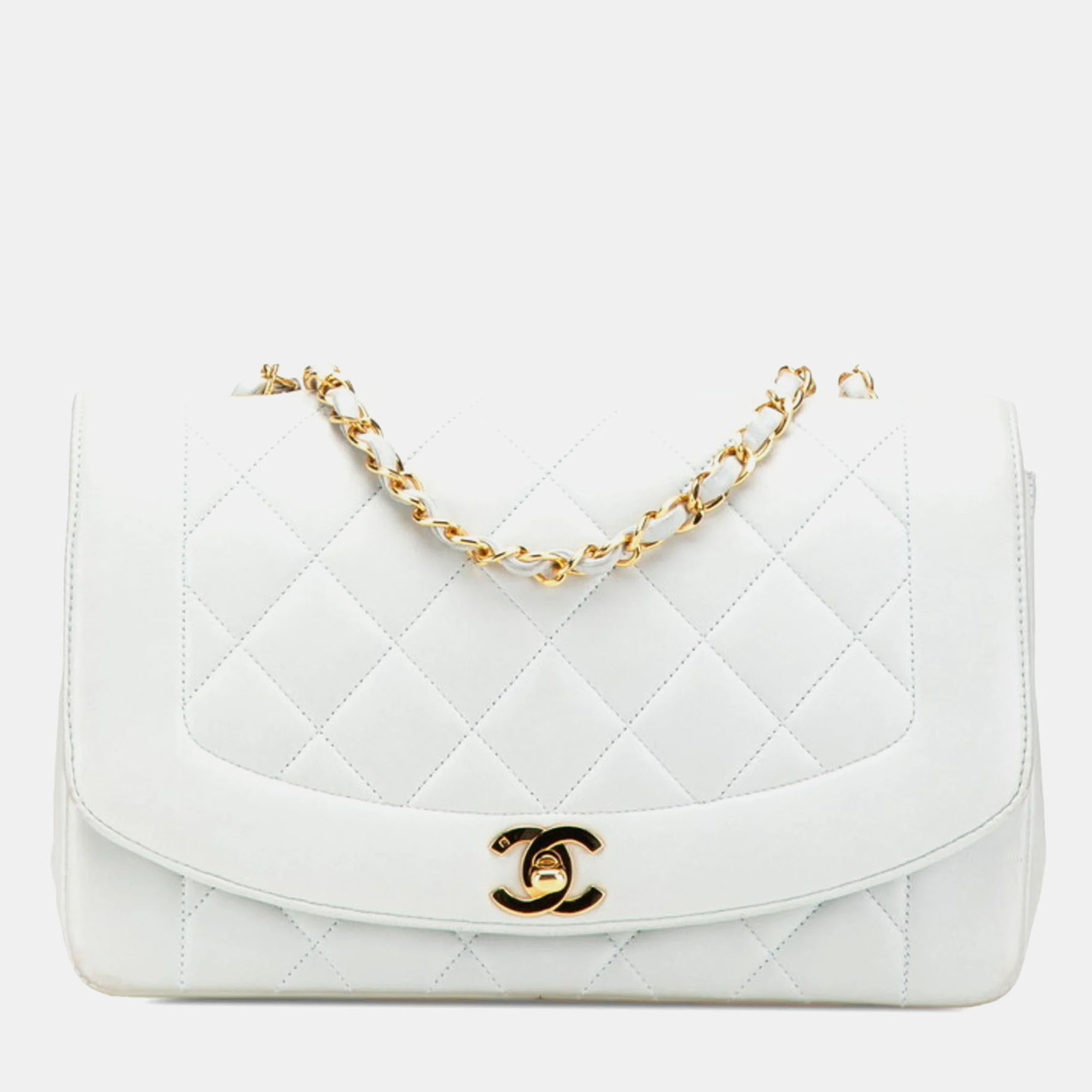 

Chanel Diana Lambskin Leather Crossbody Bag, Blue