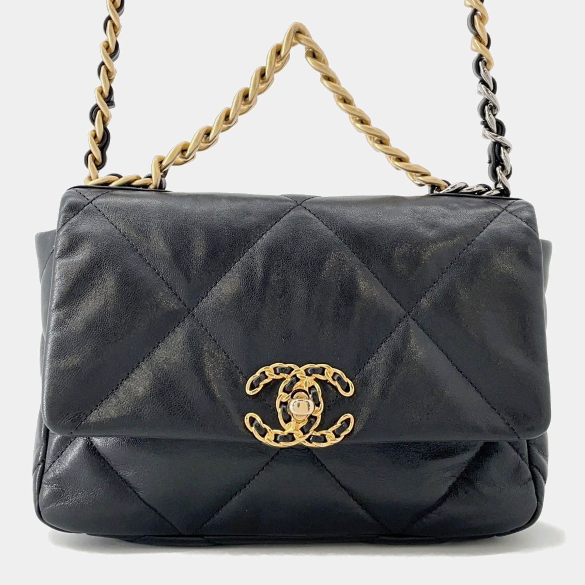 

Chanel 19 Matelasse Lambskin Leather Shoulder Bag, Black