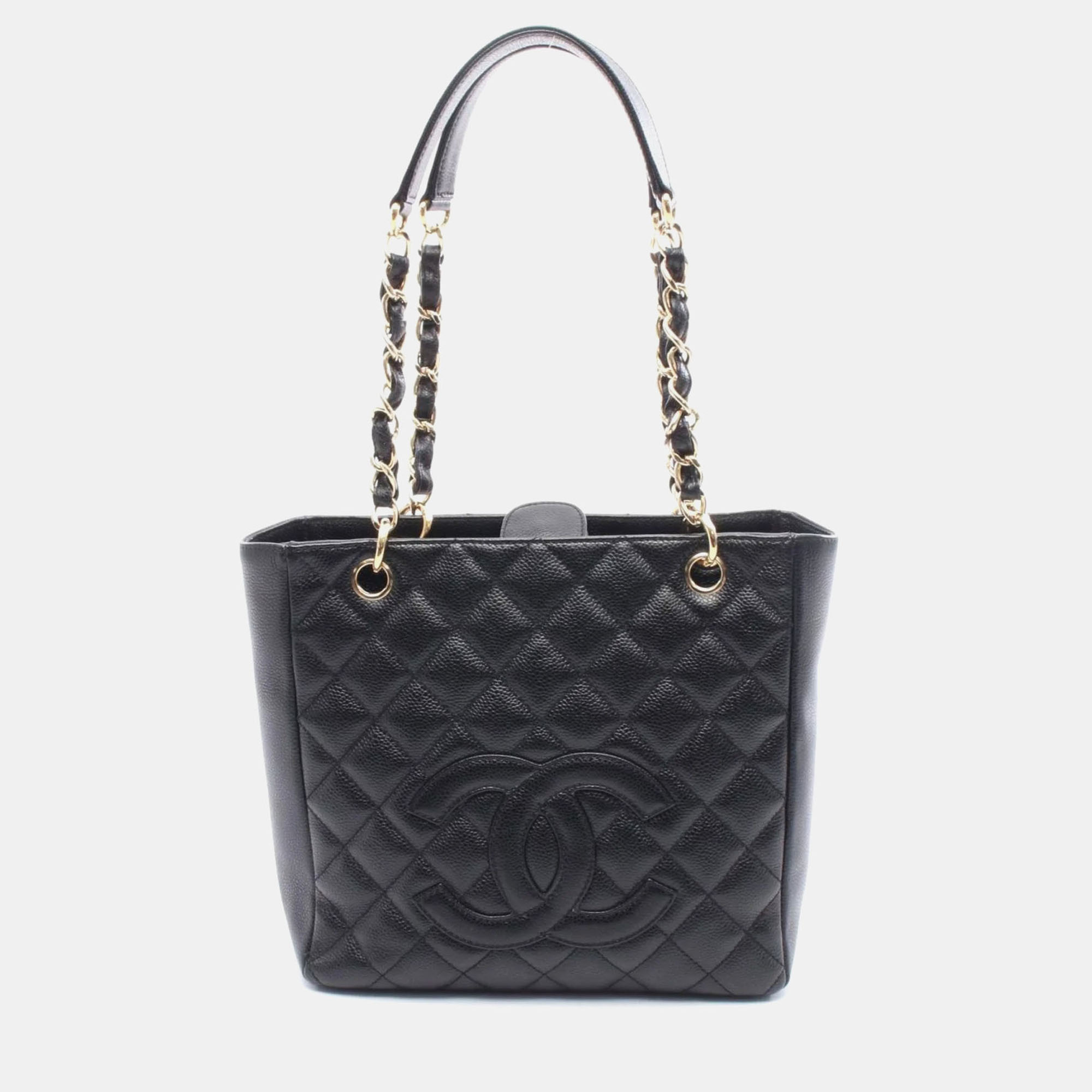 

Chanel Matelasse Pst Tote Bag In Calfskin Leather Black