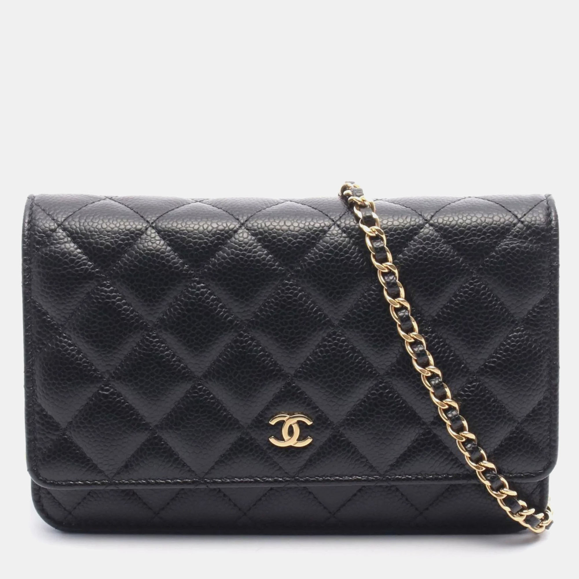 

Chanel Matelasse Shoulder Bag In Calfskin Leather (Black)