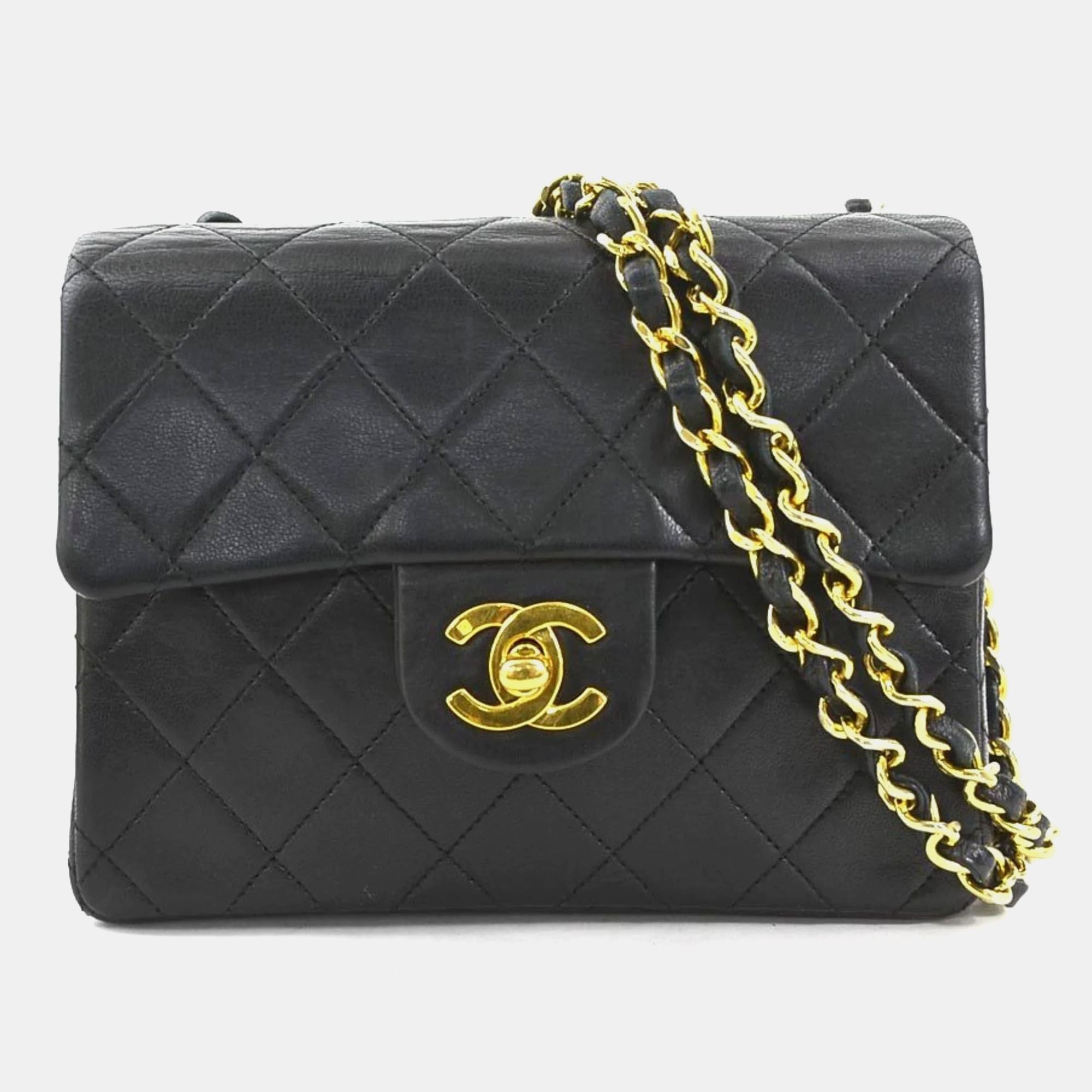

Chanel Shoulder Bag Lambskin Black Gold