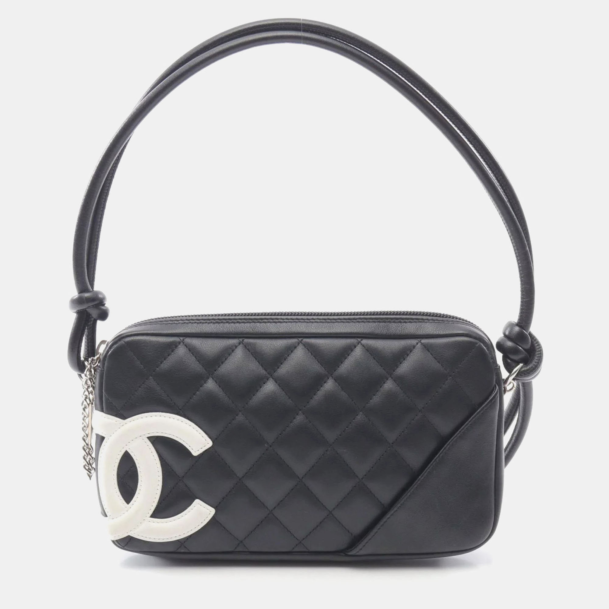 

Chanel Cambon Line Handbag Leather Black And White