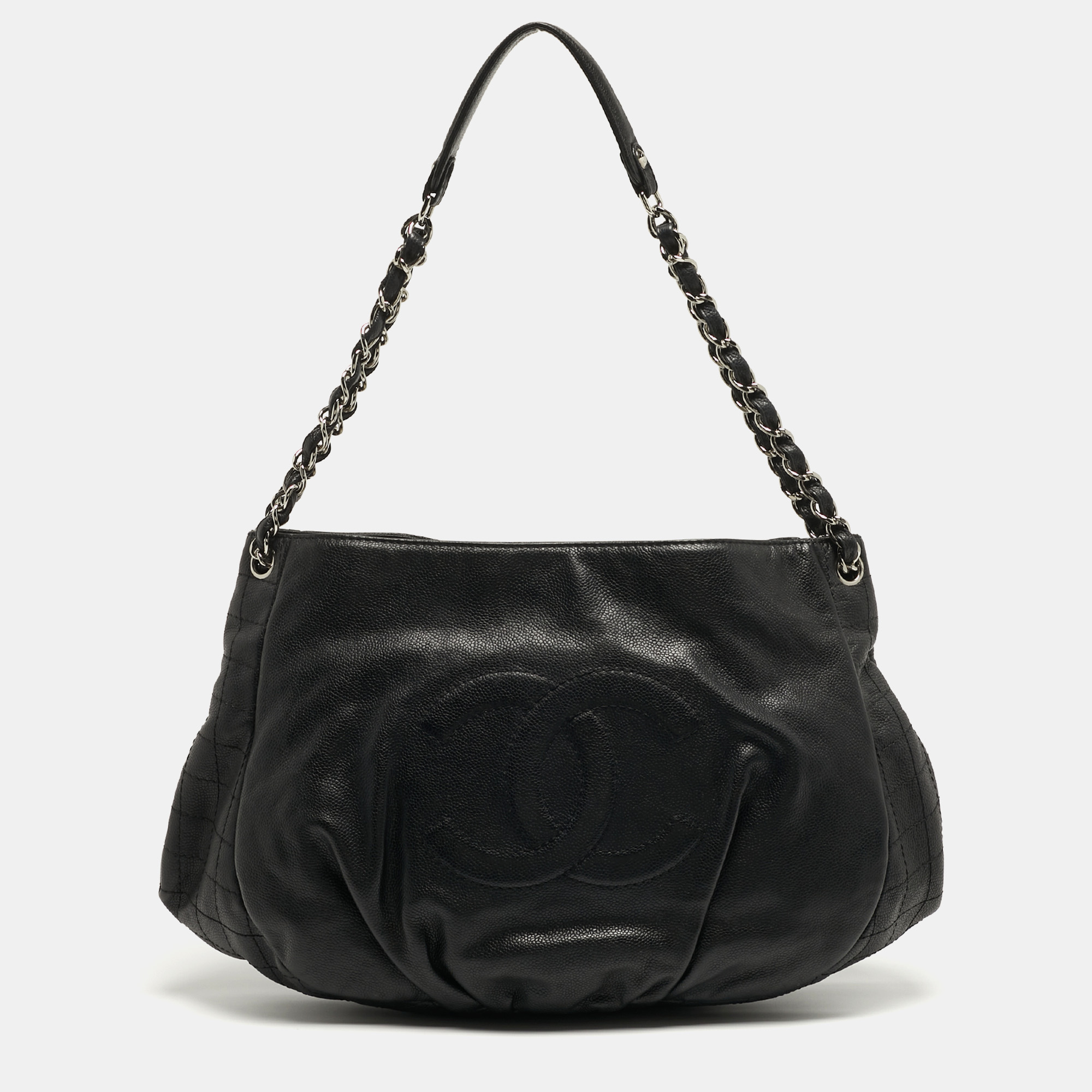 

Chanel Timeless Black Quilted Leather Chain Hobo