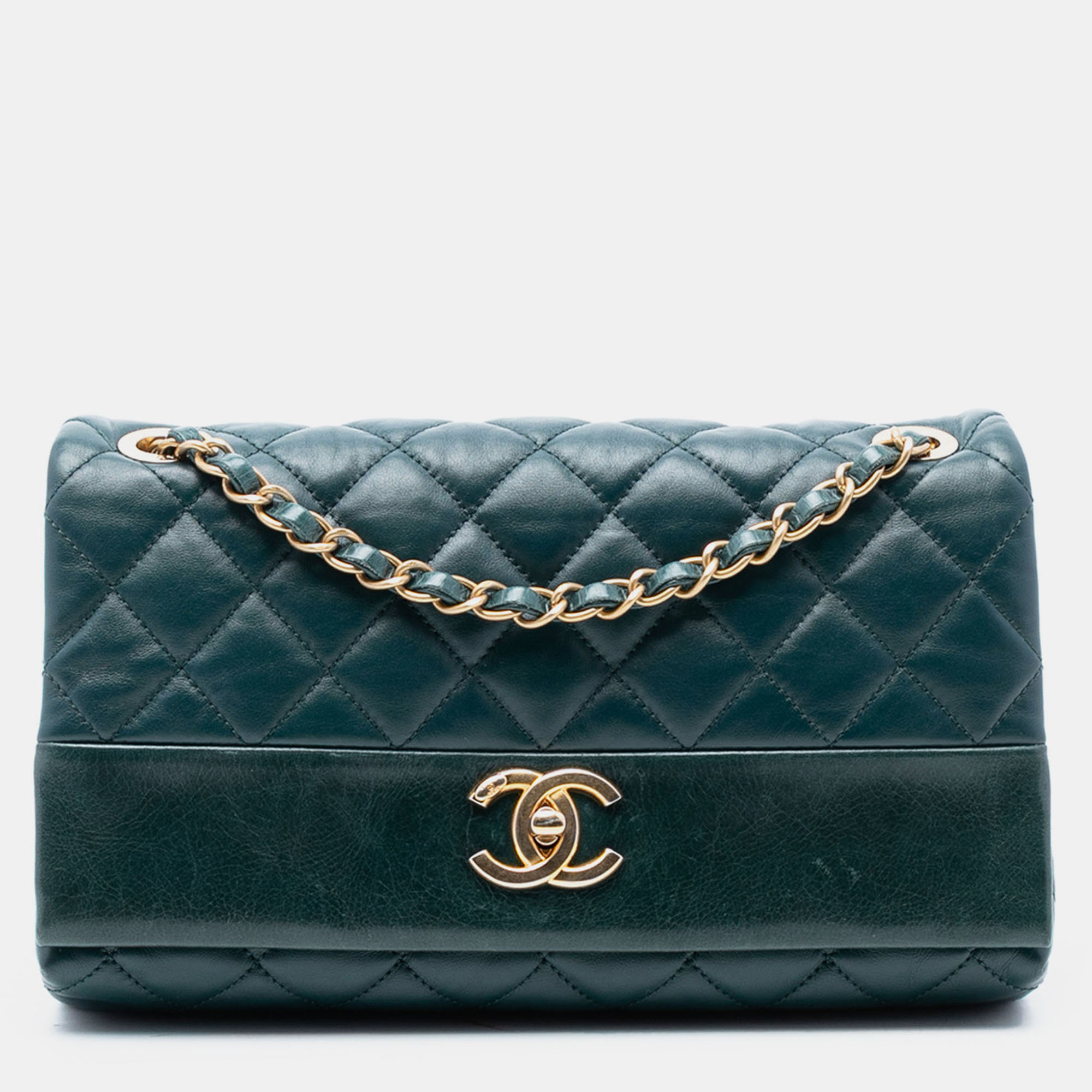 

Chanel Green Medium Quilted Calfskin Soft Elegance Flap