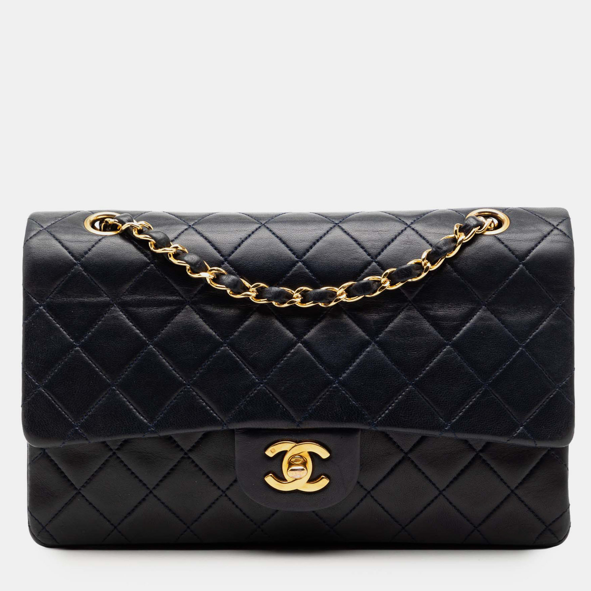 

Chanel Blue Medium Classic Lambskin Double Flap