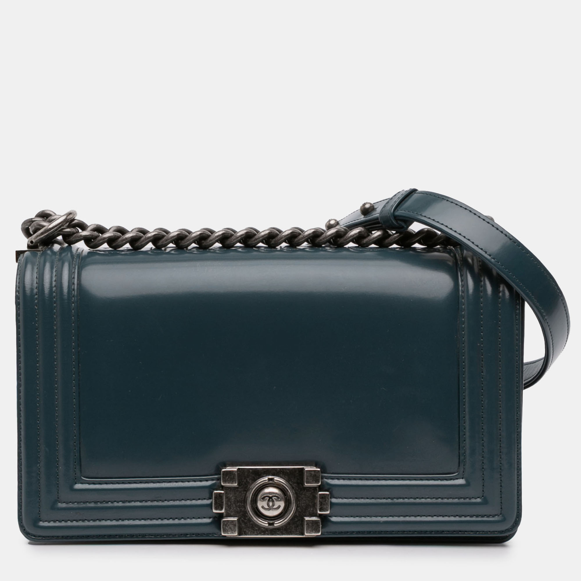 

Chanel Blue Old Medium Glazed Calfskin Boy Flap