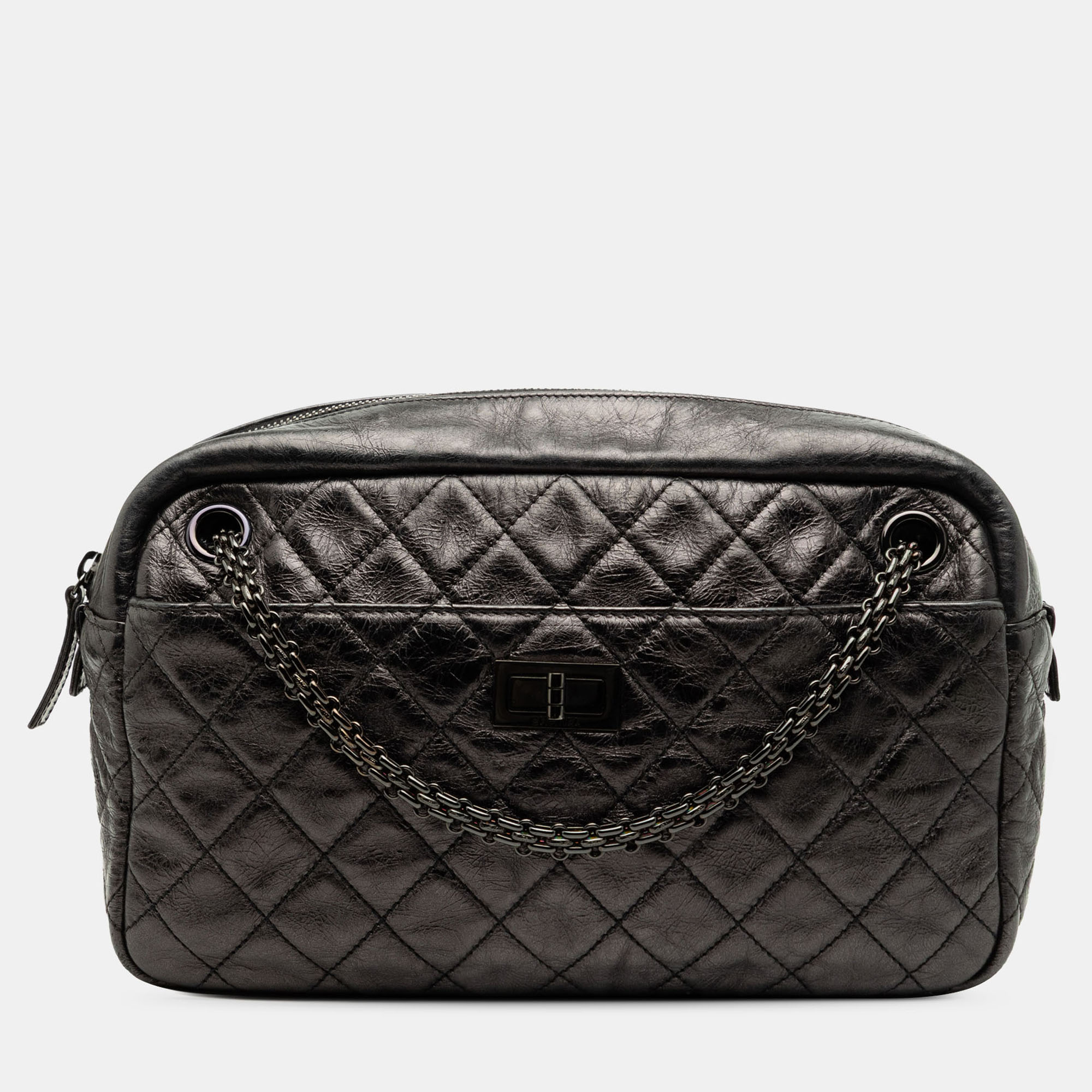 

Chanel Black Medium Reissue 2.55 Quilted Aged Calfskin Camera Bag