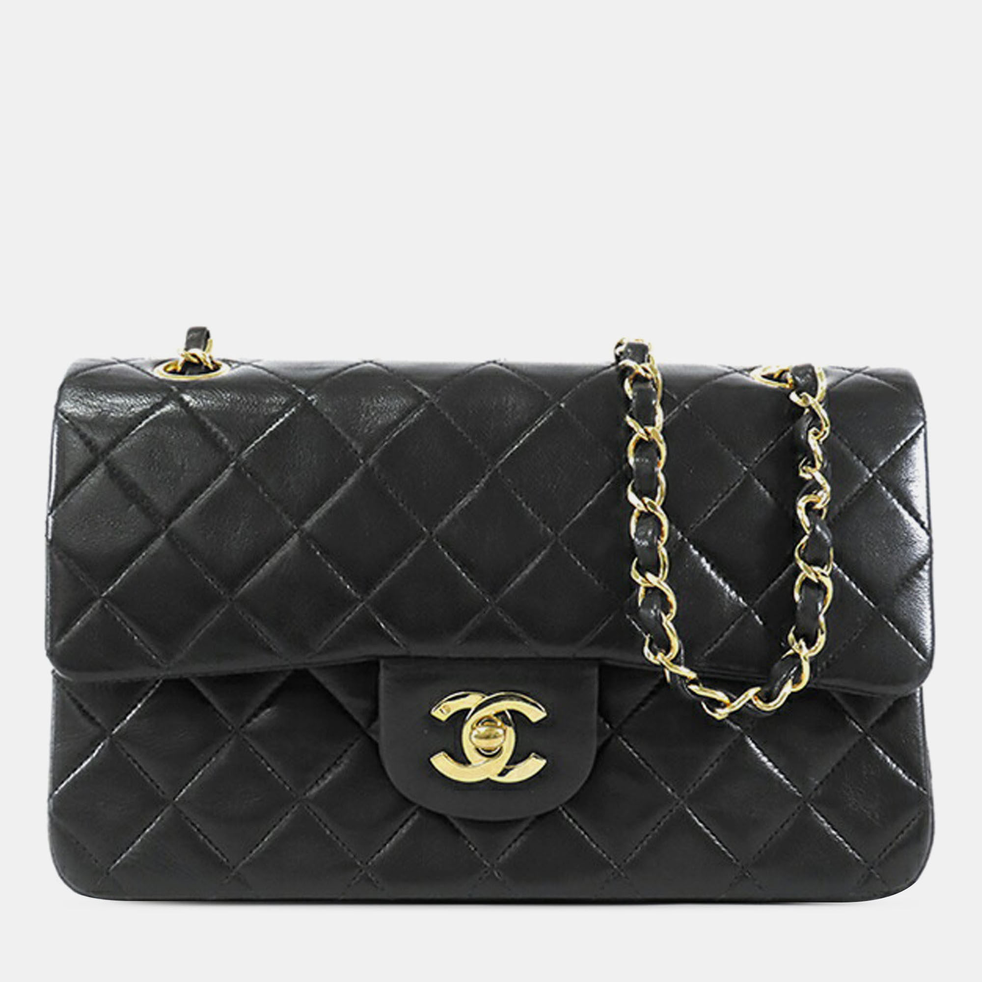 

Chanel Black Small Classic Lambskin Double Flap