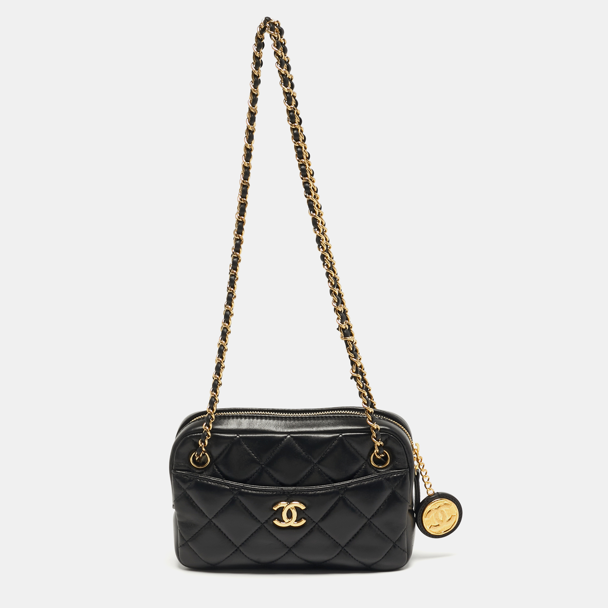 

Chanel CC Mini Black Quilted Leather Camera Bag