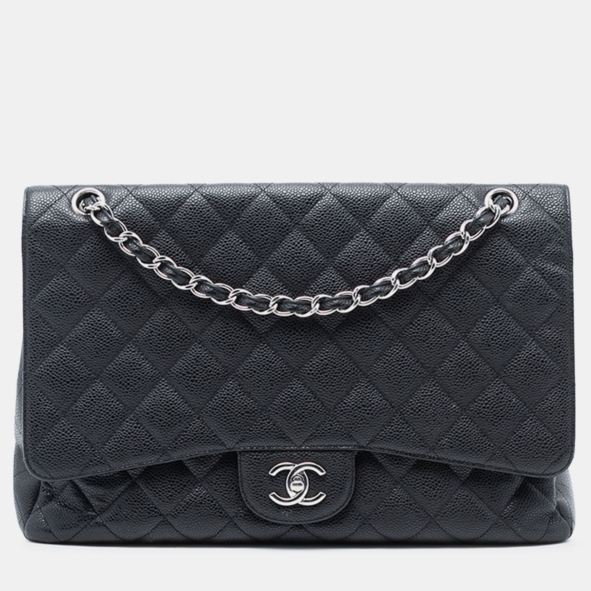 

Chanel Black Maxi Classic Caviar Single Flap
