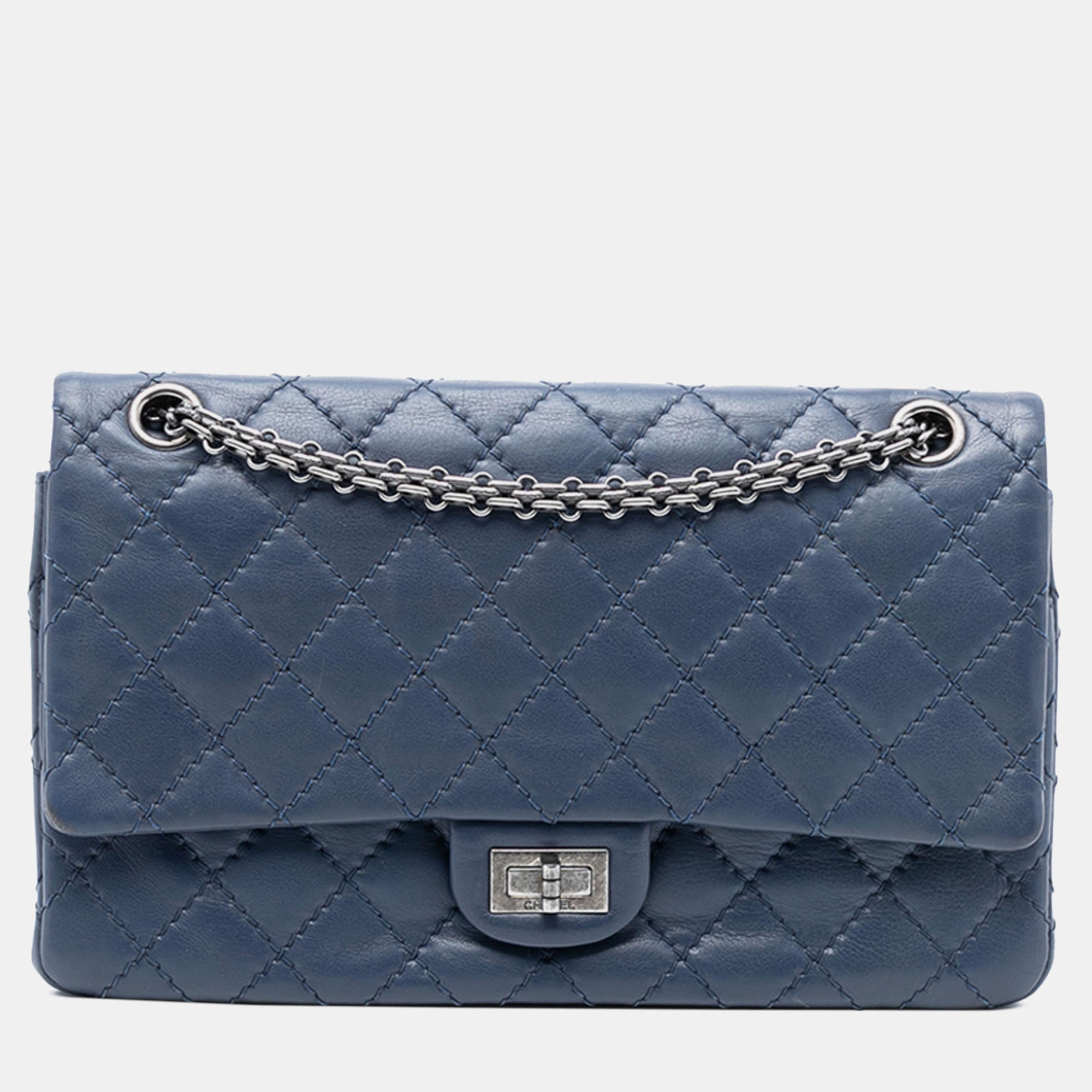 

Chanel Blue Reissue 2.55 Aged Calfskin Double Flap 226