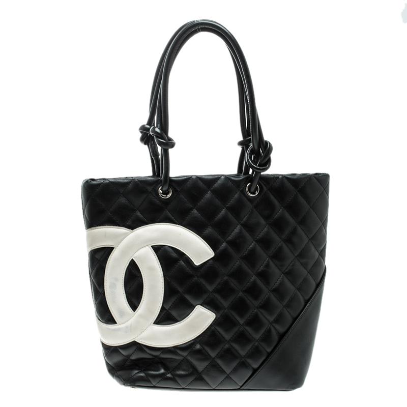 Pre Owned Chanel Black Quilted Leather Medium Ligne Cambon Bucket Tote