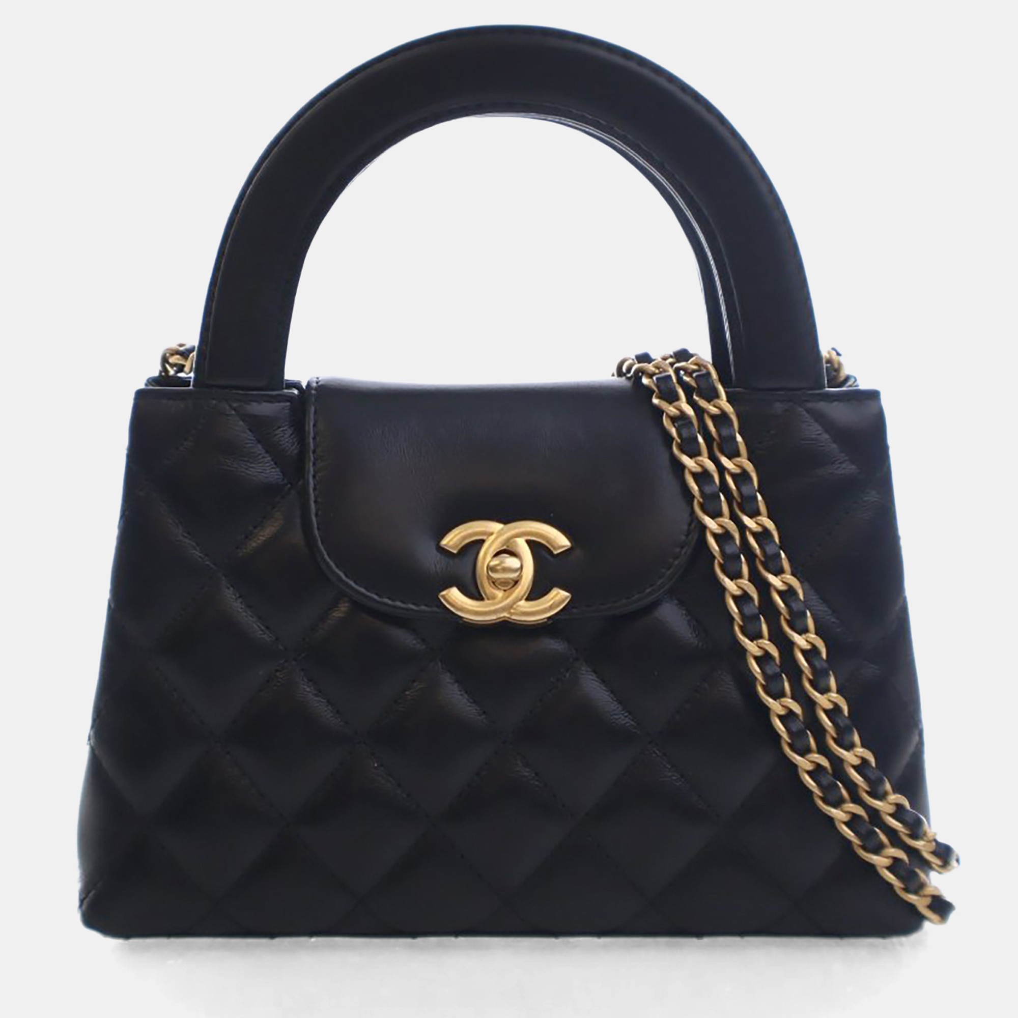 

Chanel Nano Black Calfskin Kelly Shopper