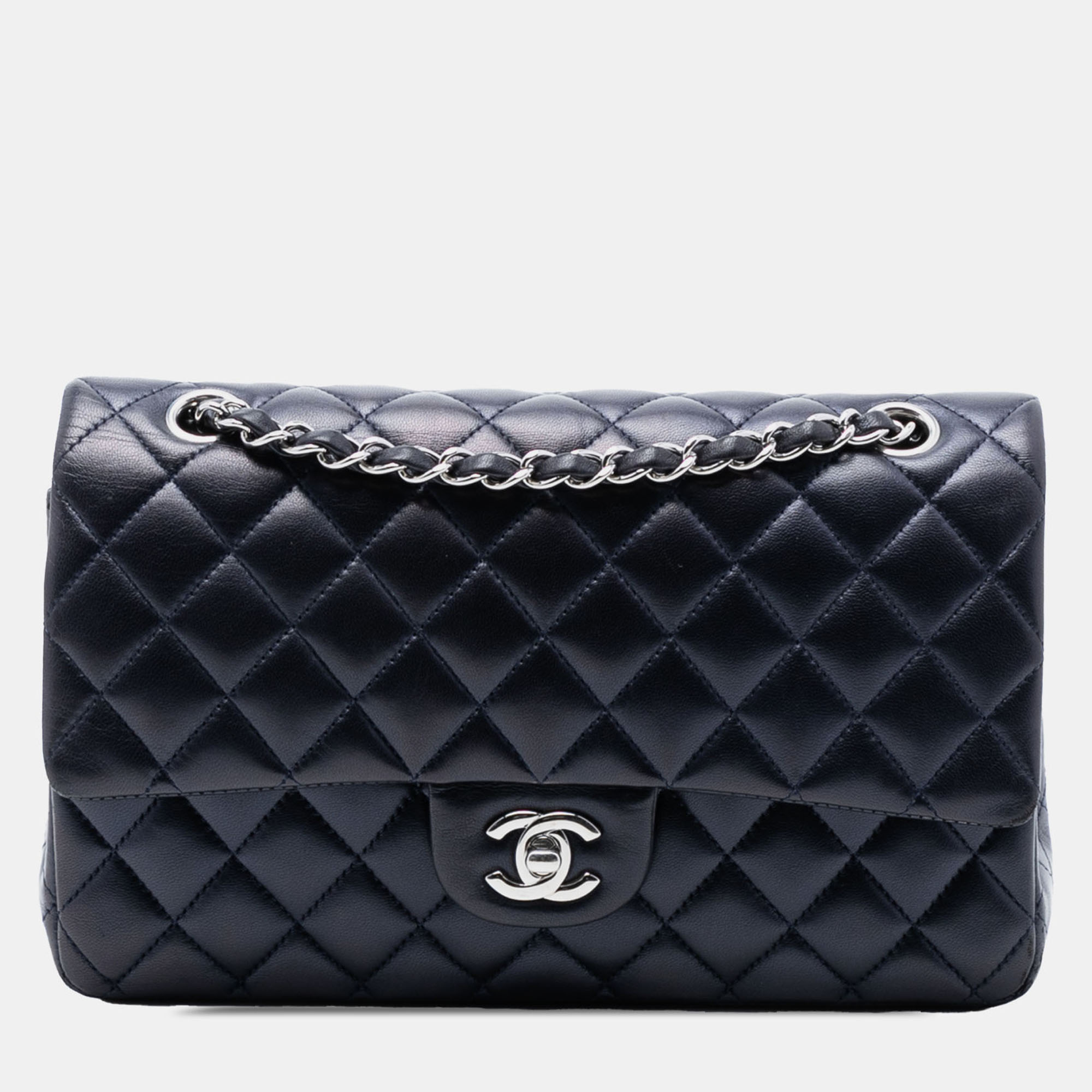 

Chanel Blue Medium Classic Lambskin Double Flap