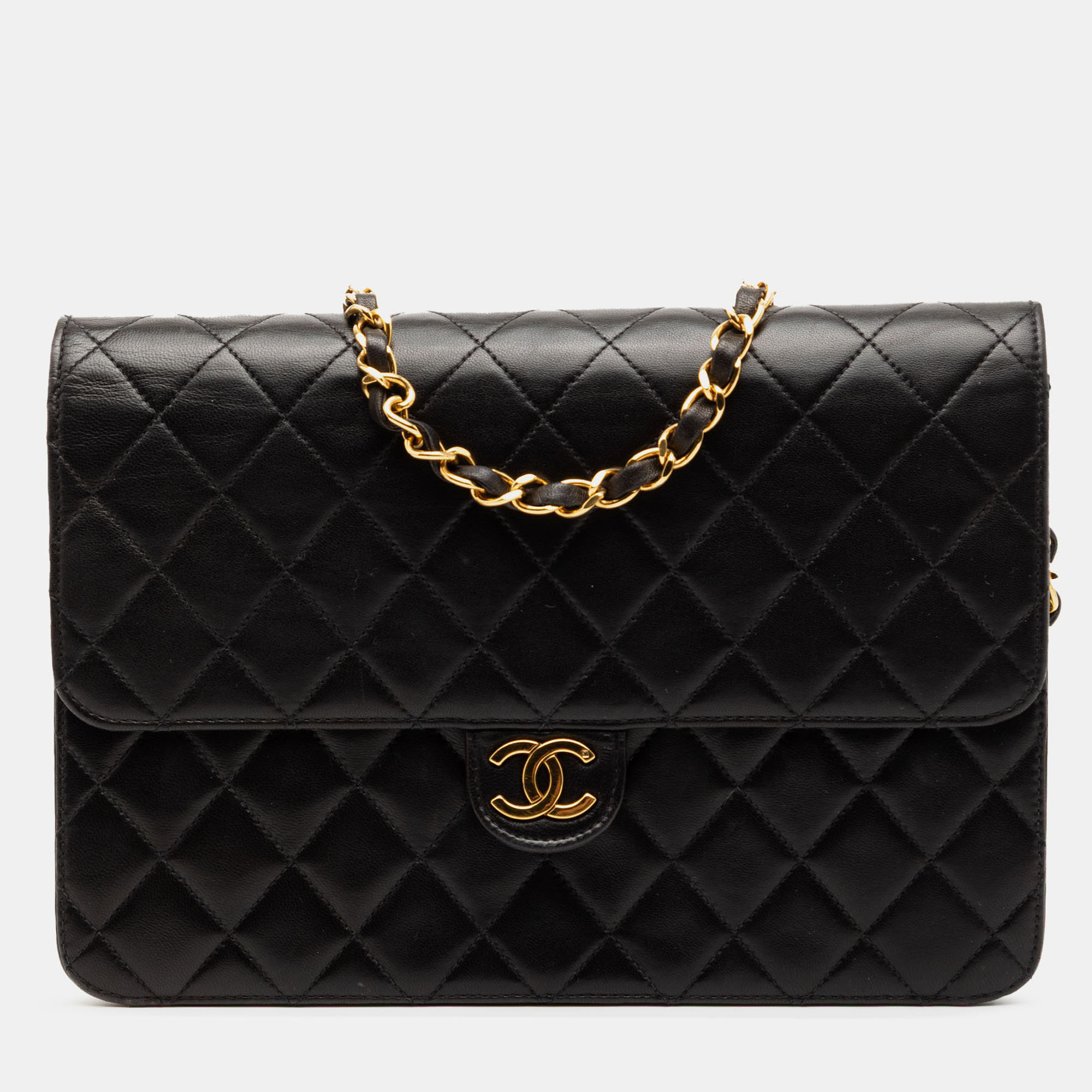 

Chanel Black Medium CC Quilted Lambskin Single Flap