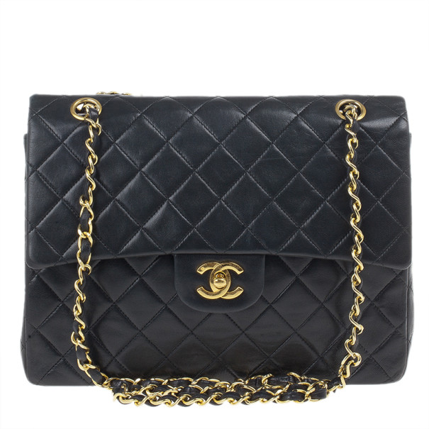 Chanel Black Classic Lambskin Small Double Flap Shoulder Bag