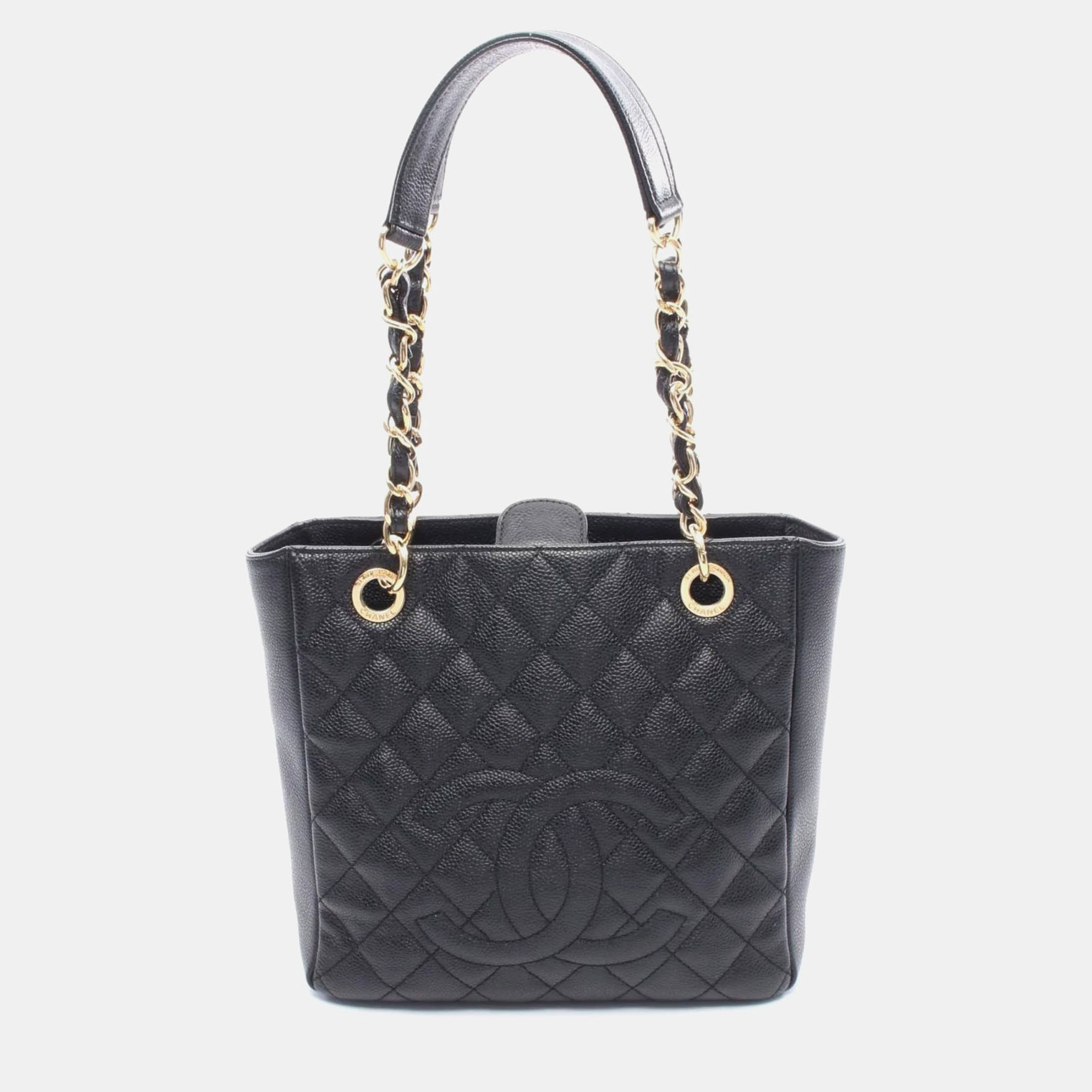 

Chanel Matelasse Pst Tote Bag Calfskin Leather Black
