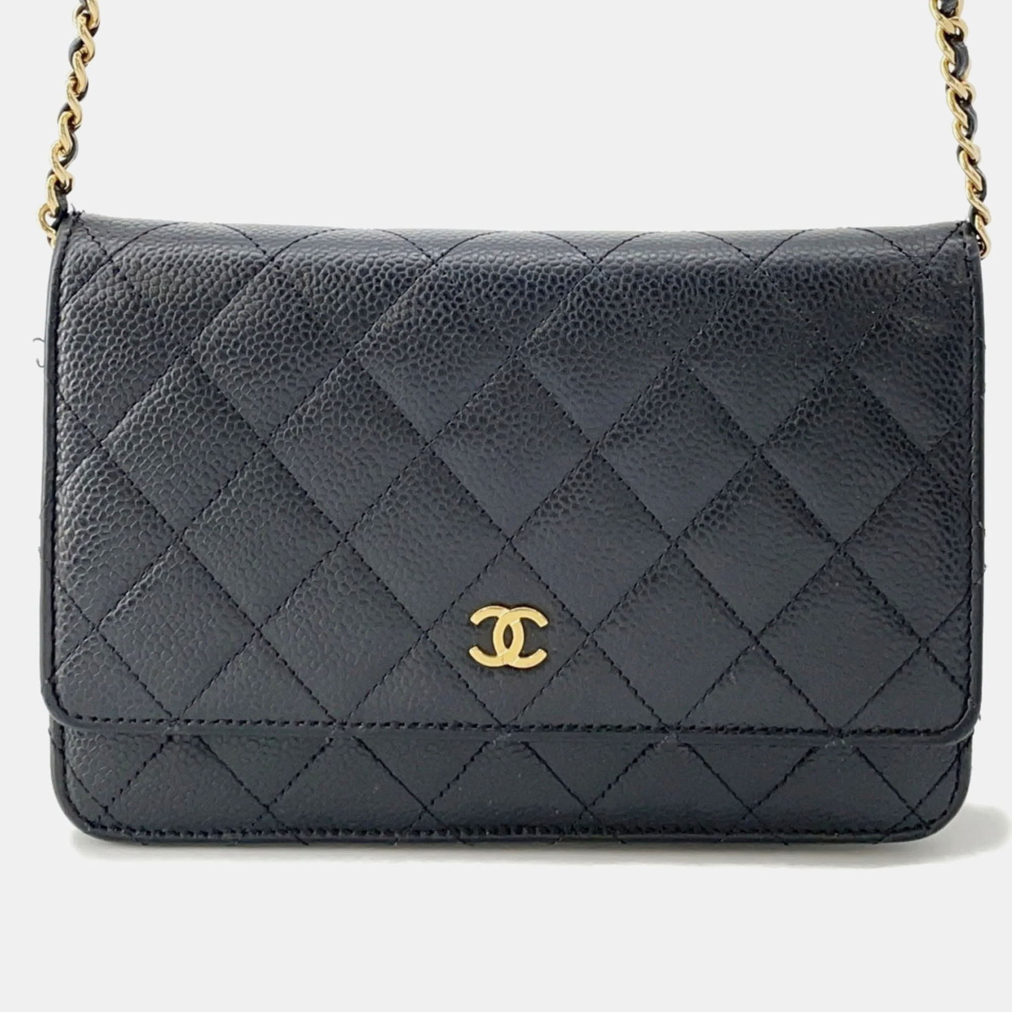 

Chanel Chain Wallet Classic Matelasse Coco Mark Caviar Skin Black
