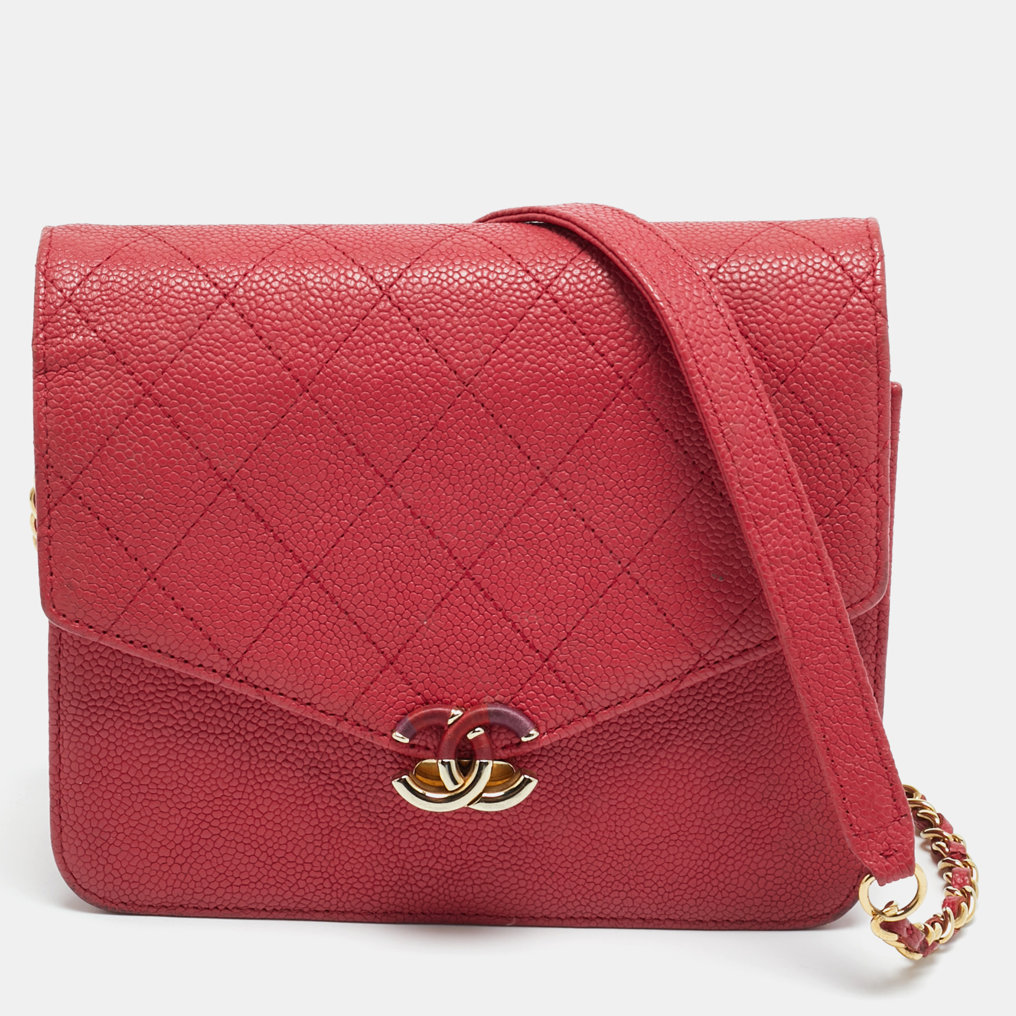 

Chanel Cuba Thread Around Pink Caviar Leather Wallet On Chain