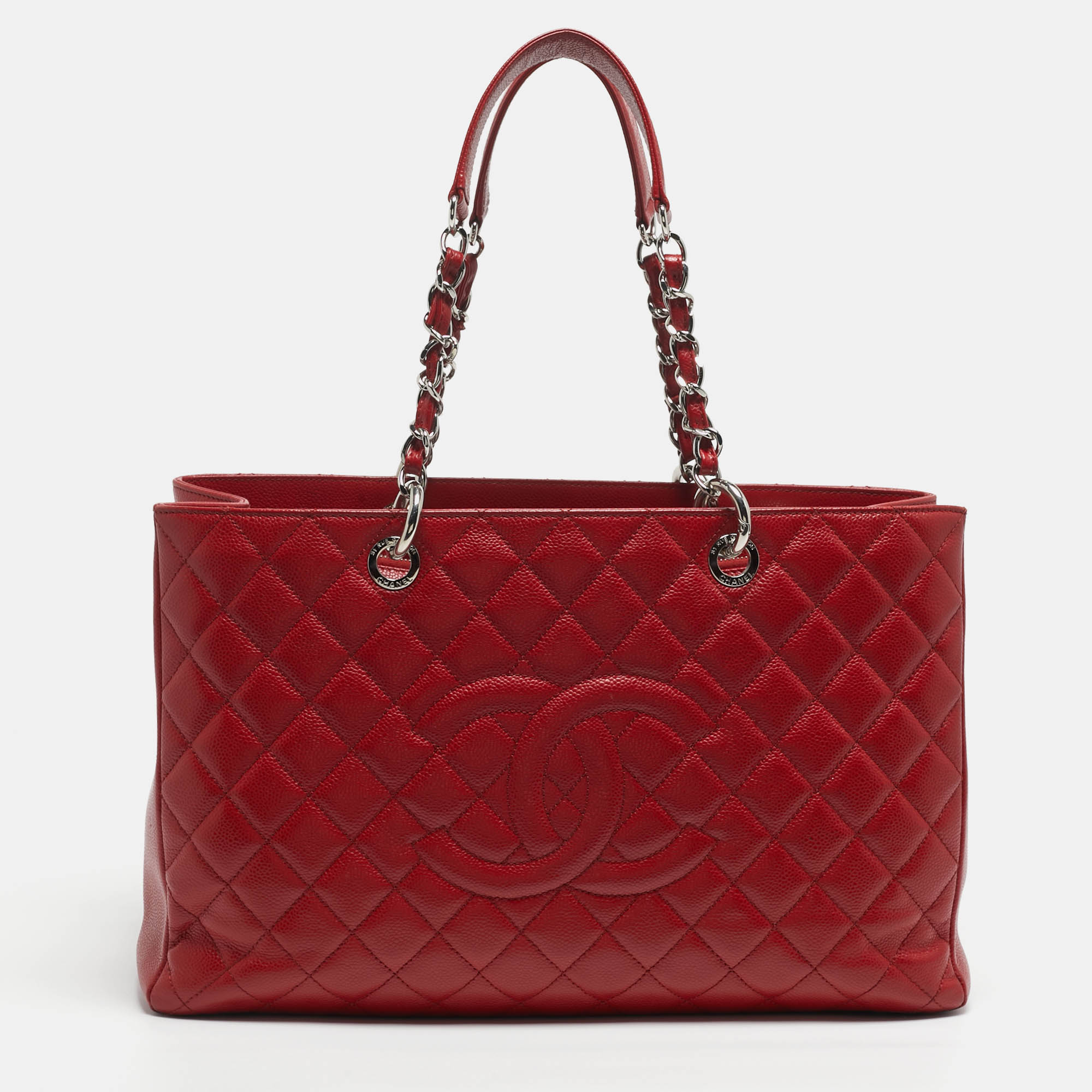 

Chanel GST  Red Quilted Caviar Leather Tote