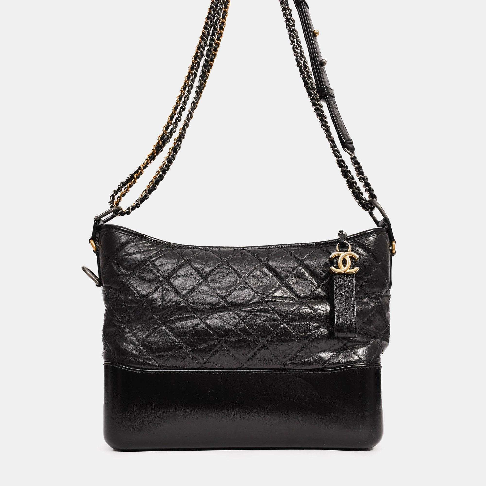 

Chanel 2017/18 Black Aged Calfskin Medium Gabrielle Hobo