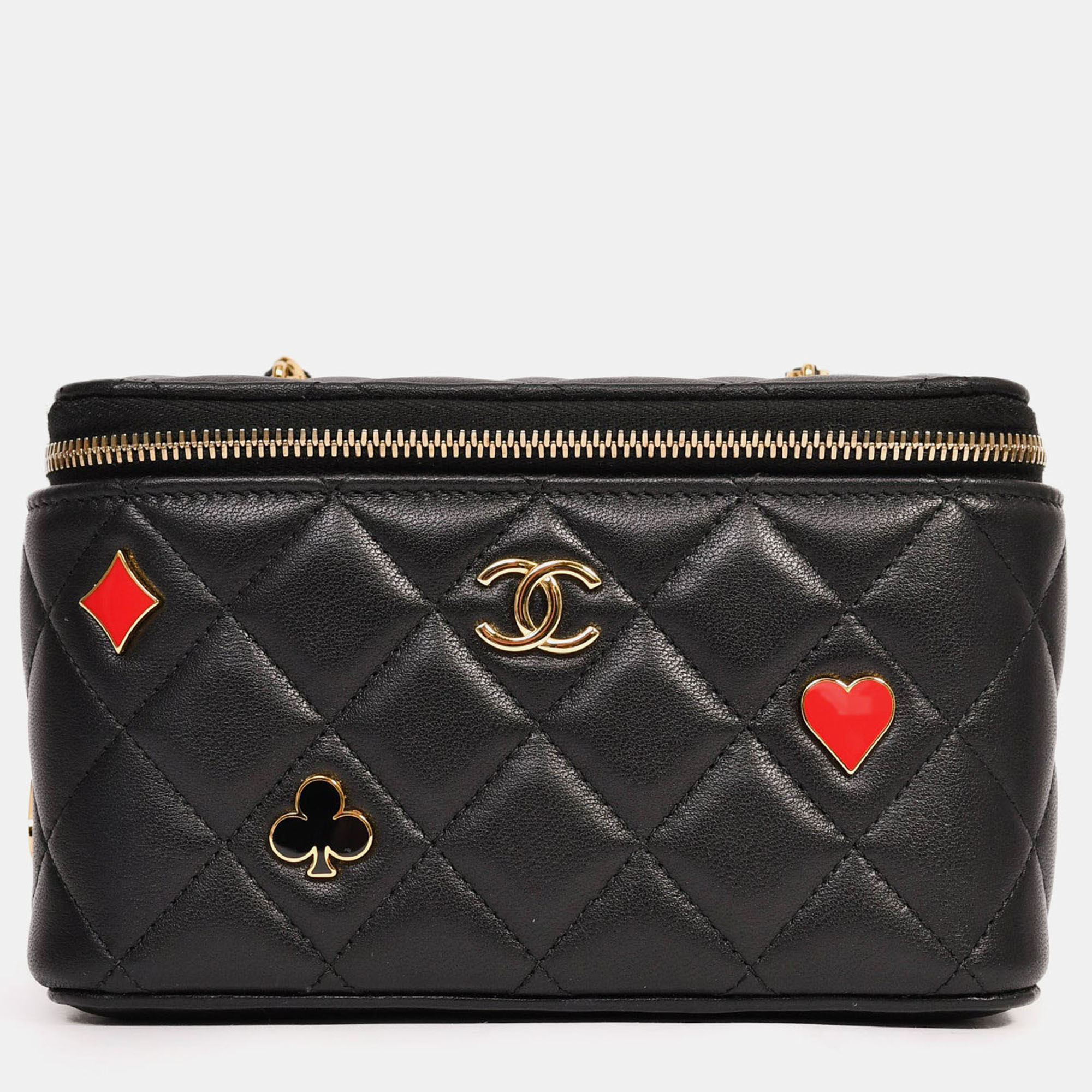 

Chanel 2021+ Black Lambskin Leather Coco Casino Small Vanity Case Crossbody