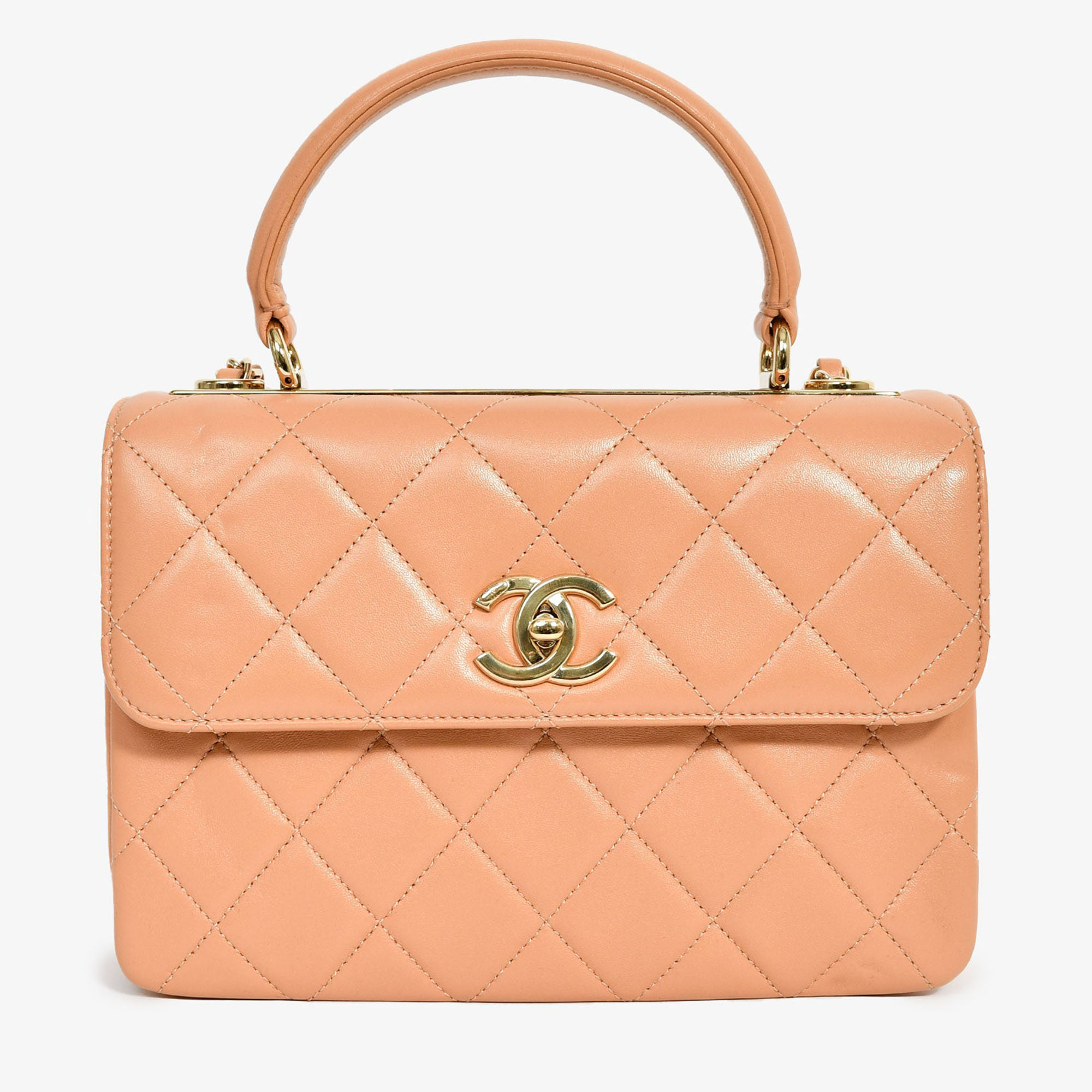 

Chanel 2017 Tan Lambskin Leather Small 'Trendy' Bag