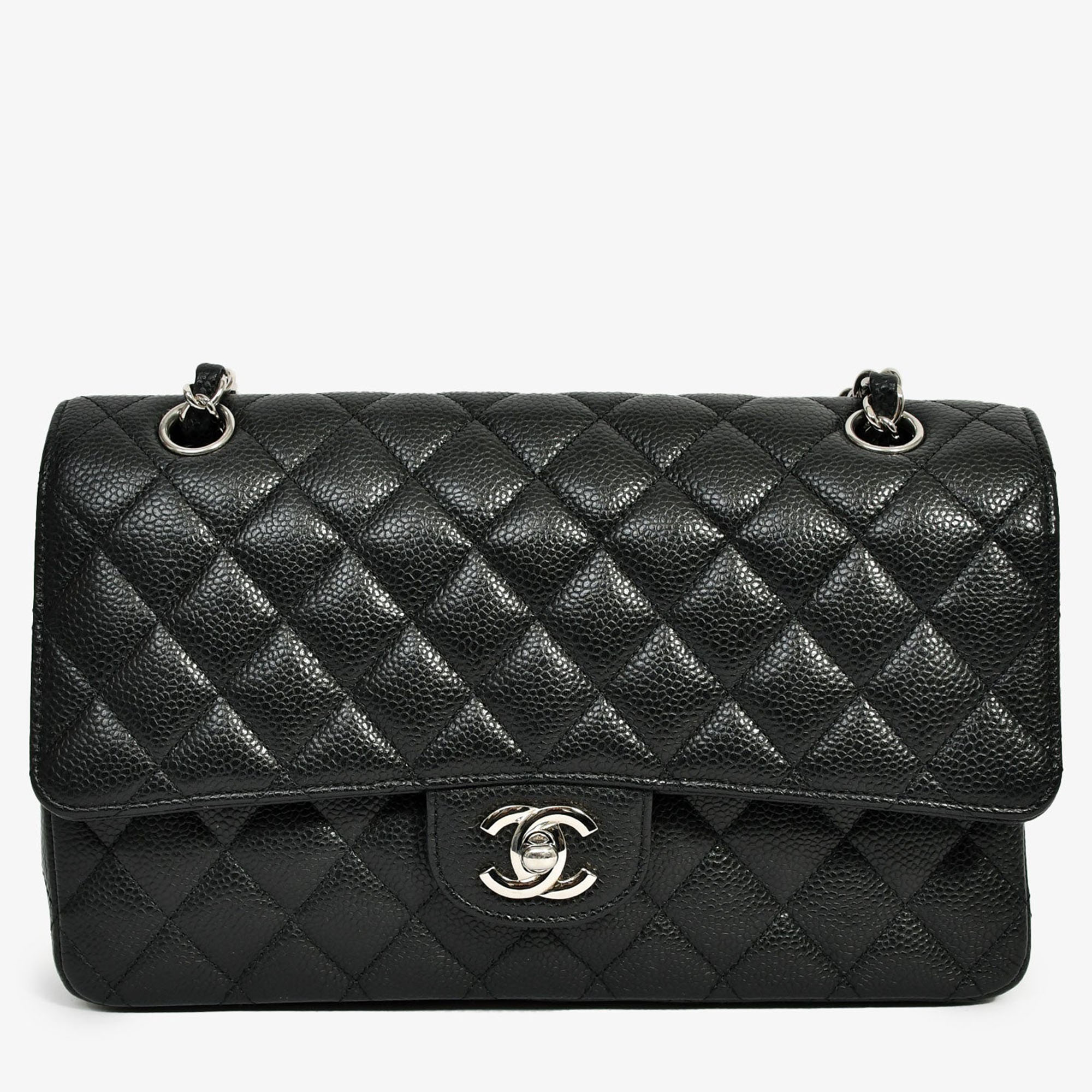 

Chanel 2010-11 Black Caviar Leather Medium Double Flap SHW