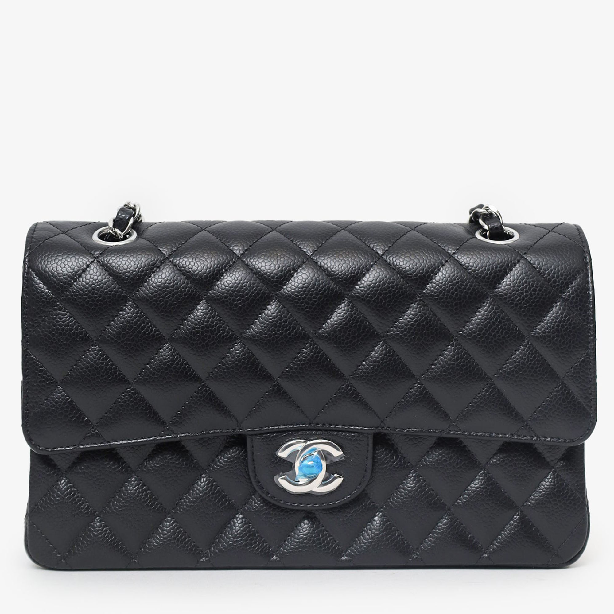 

Chanel 2024 Black Caviar SHW Medium Double Flap