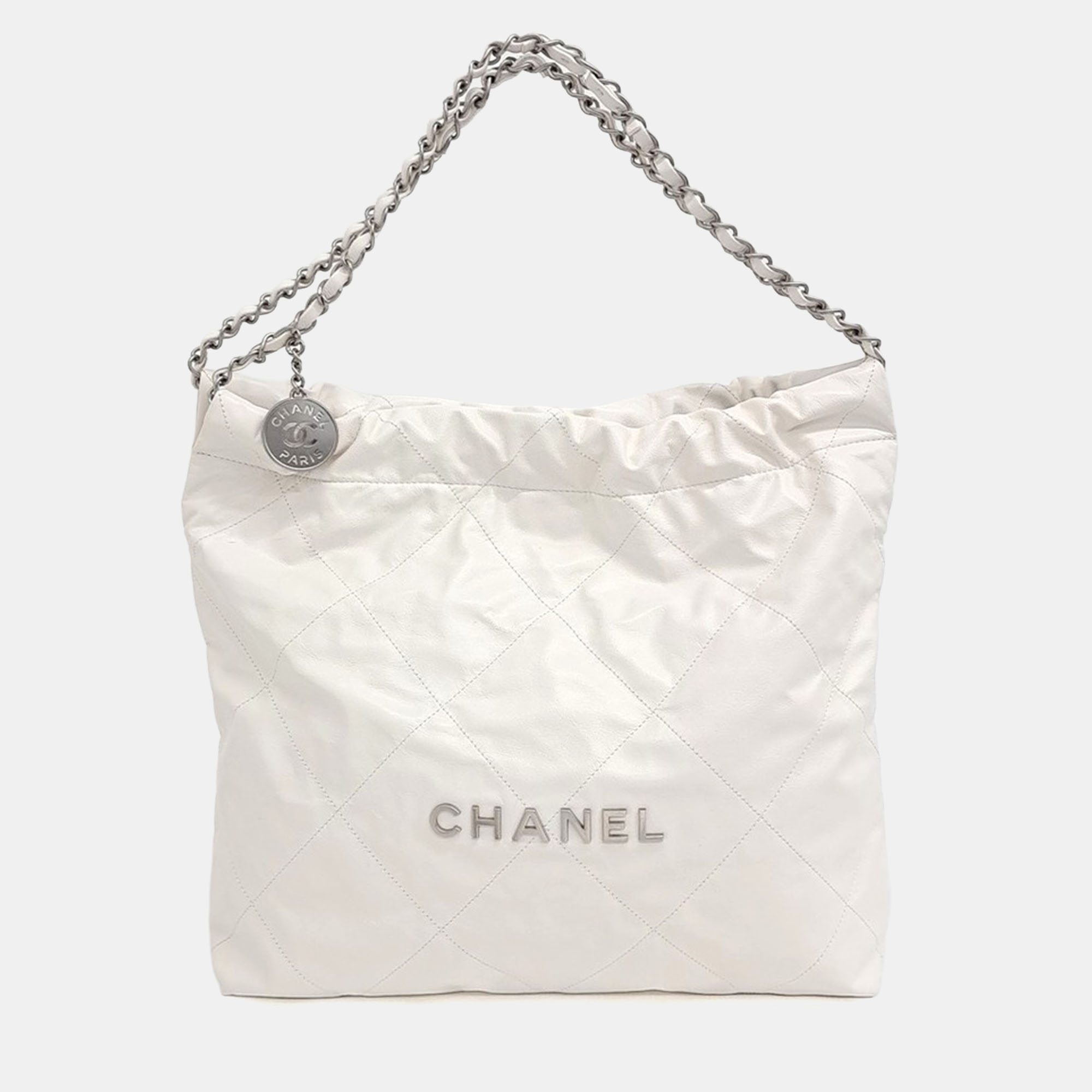 

Chanel White Leather 22 Bag 35