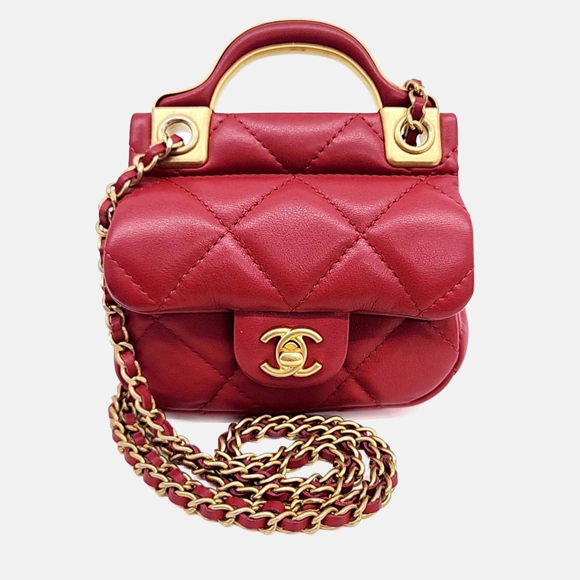 

Chanel Red Leather Atelier Cardholder Mini Crossbody Bag