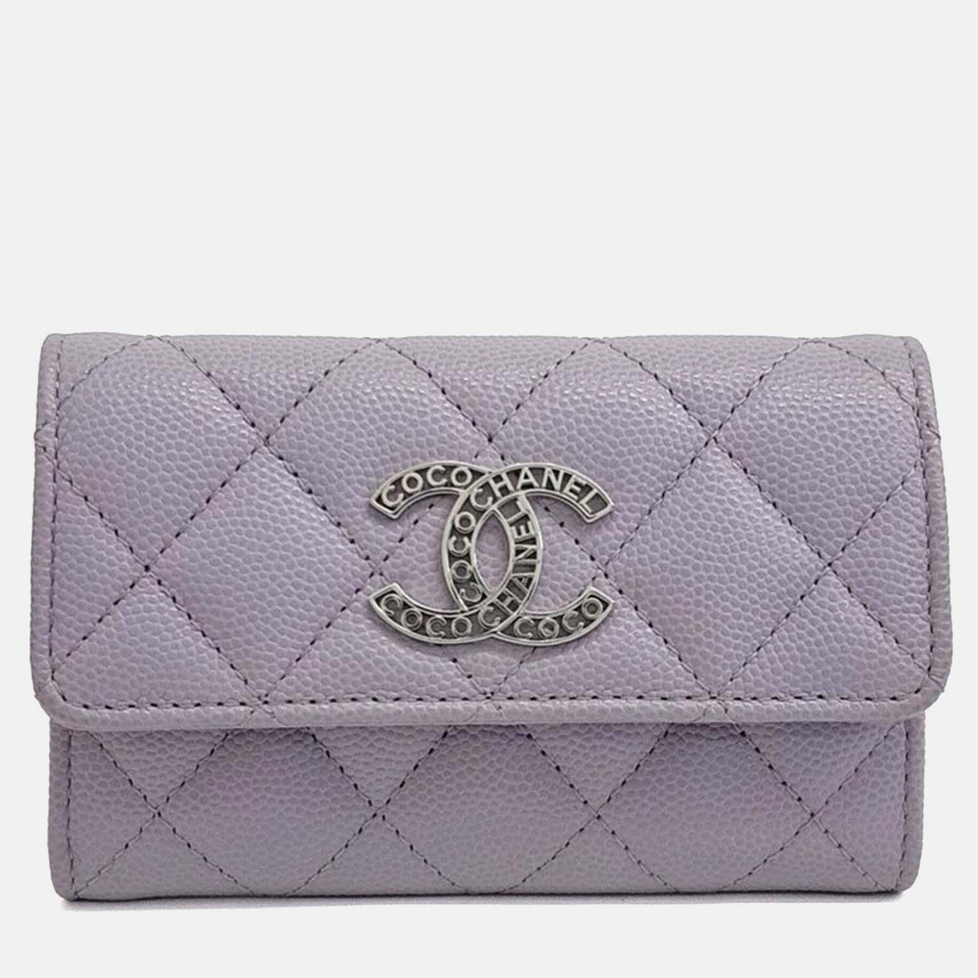 

Chanel Purple Leather Caviar Card Holder