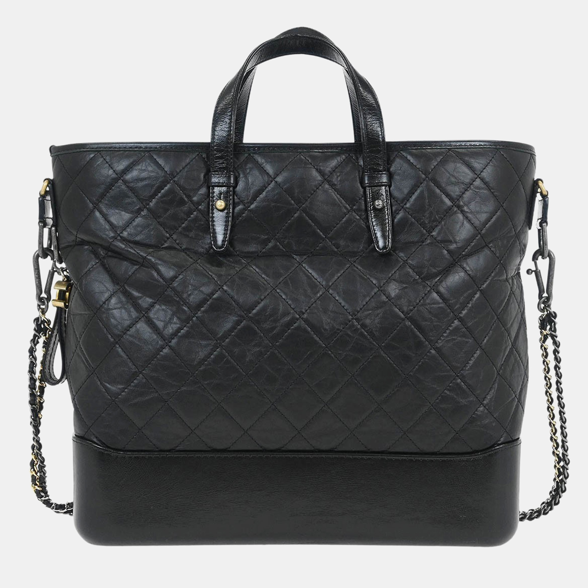 

Chanel Black Lambskin Calfskin Gabrielle 2way Tote Handbag