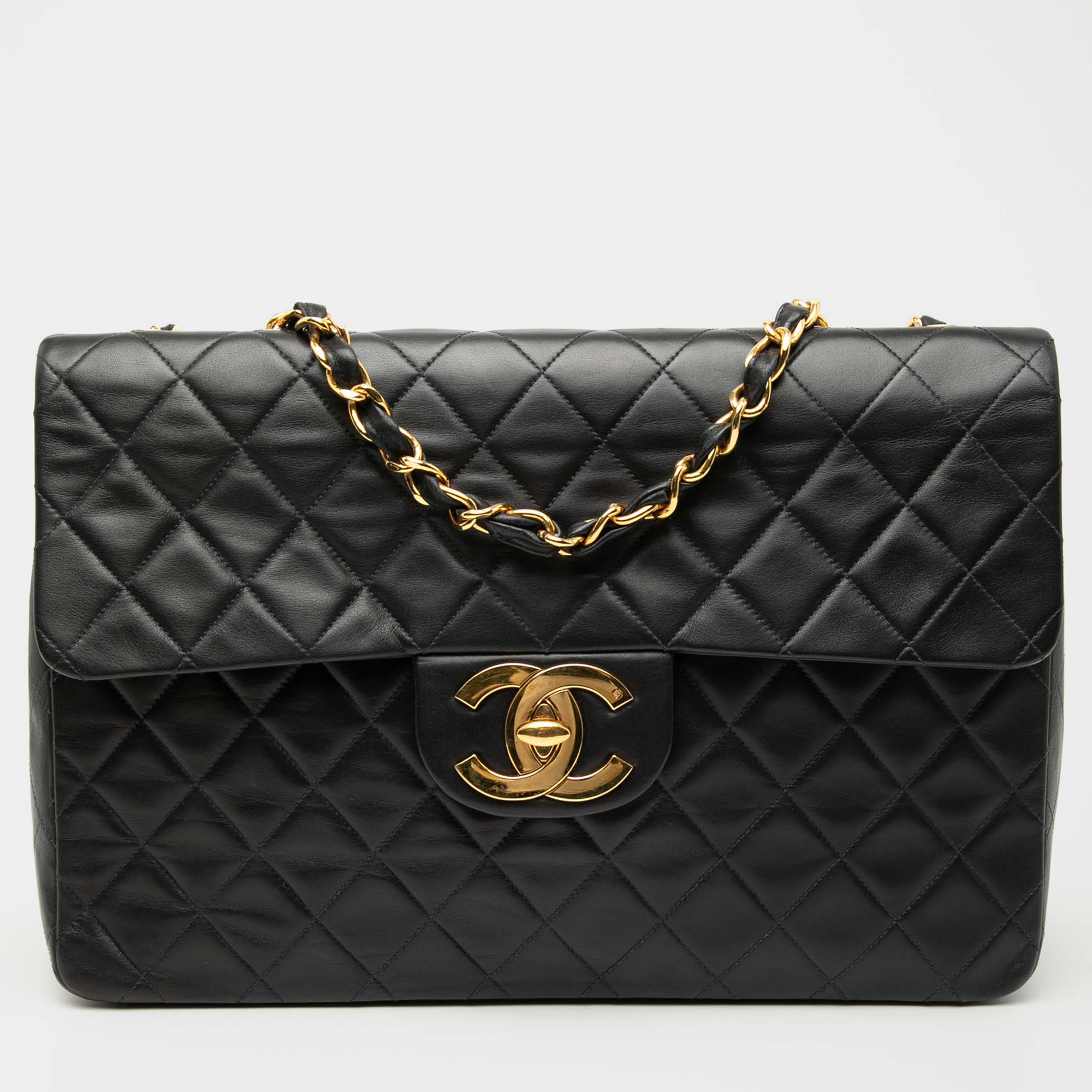 

Chanel Black Maxi  Classic Lambskin Single Flap