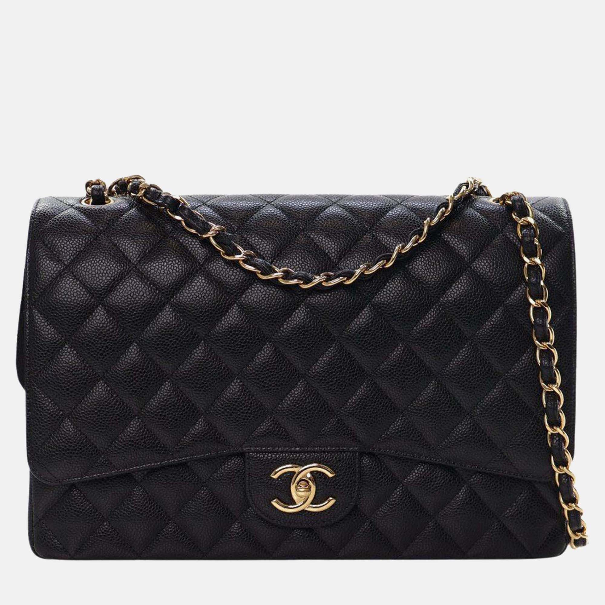 

Chanel Black Maxi Classic Caviar Double Flap