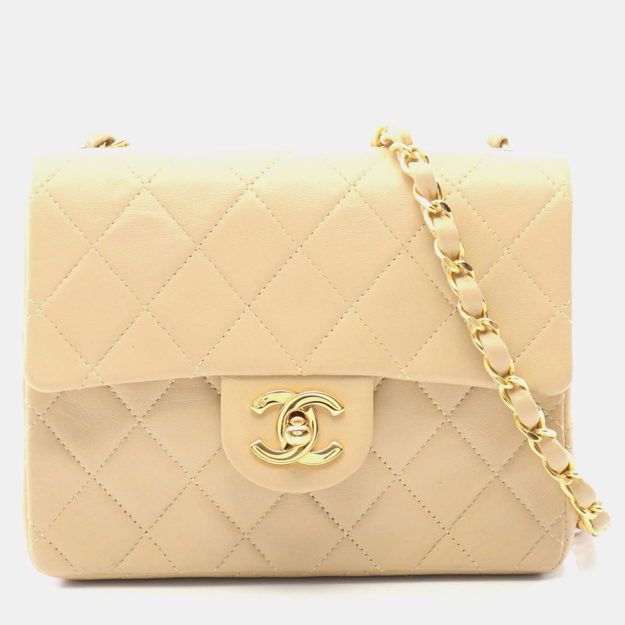 

Chanel Mini Matelasse Shoulder Bag Lambskin Leather Beige