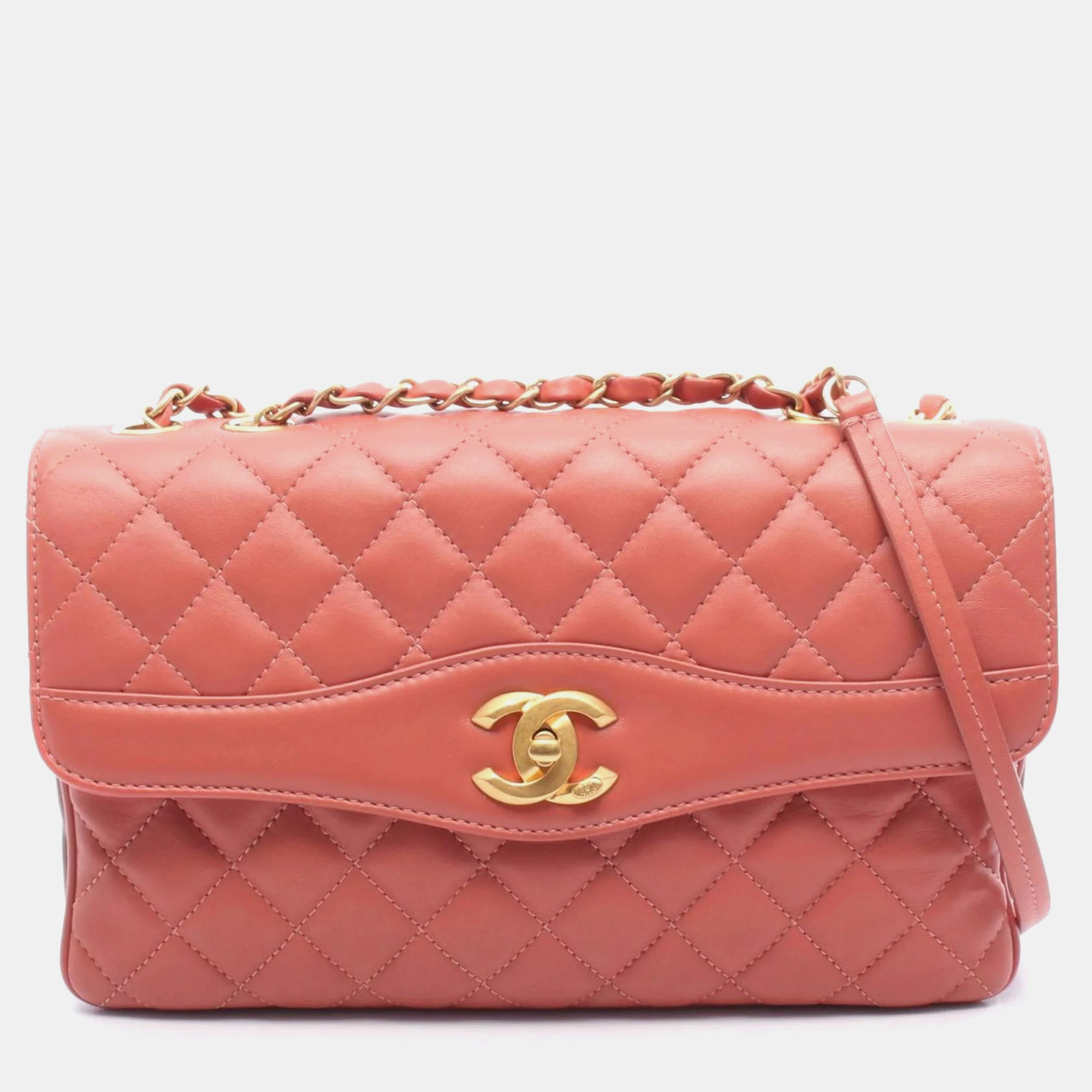 

Chanel Matelasse Shoulder Bag Leather Pink And Bordeaux