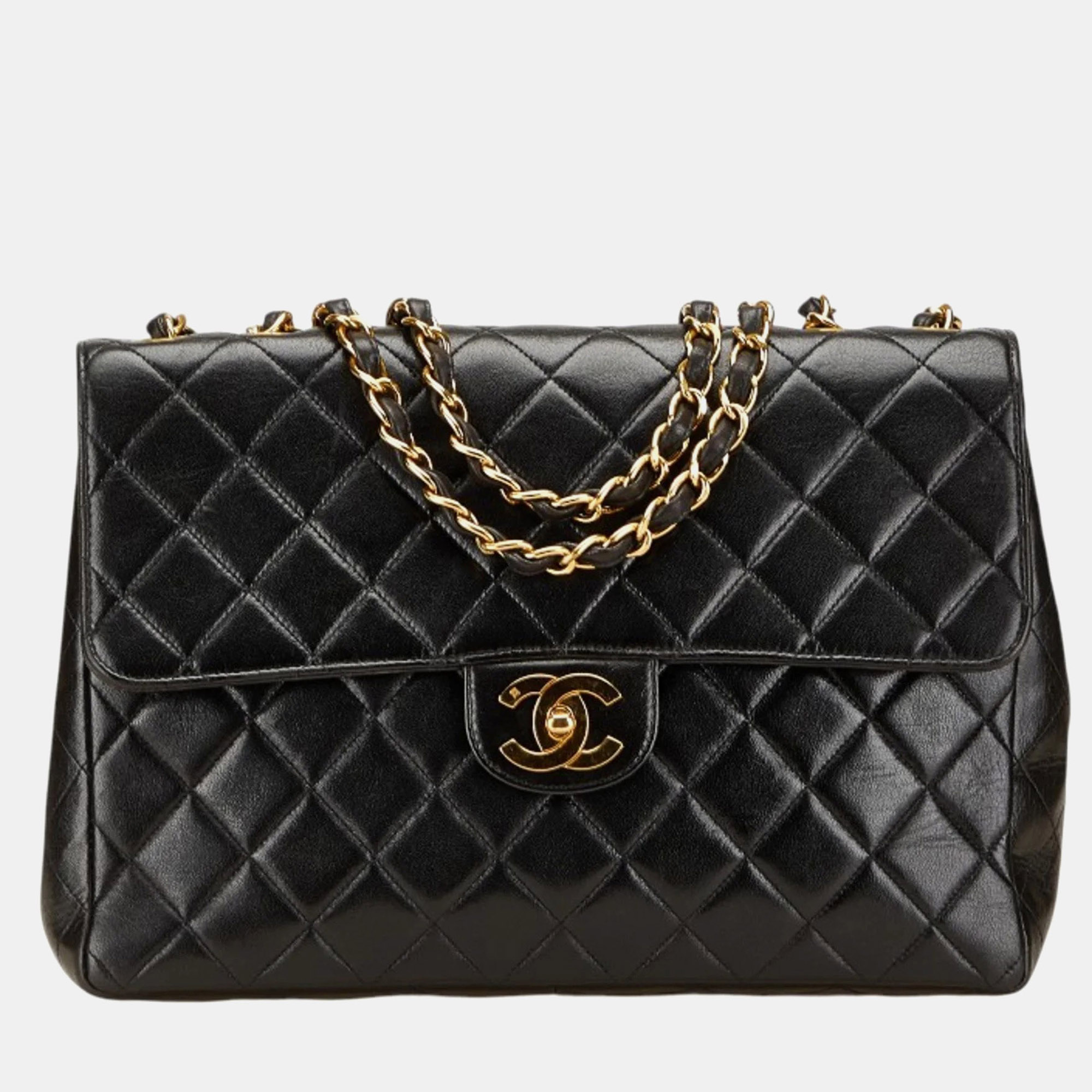 

Chanel Matelasse Coco Mark Chain Shoulder Bag Handbag Black Lambskin