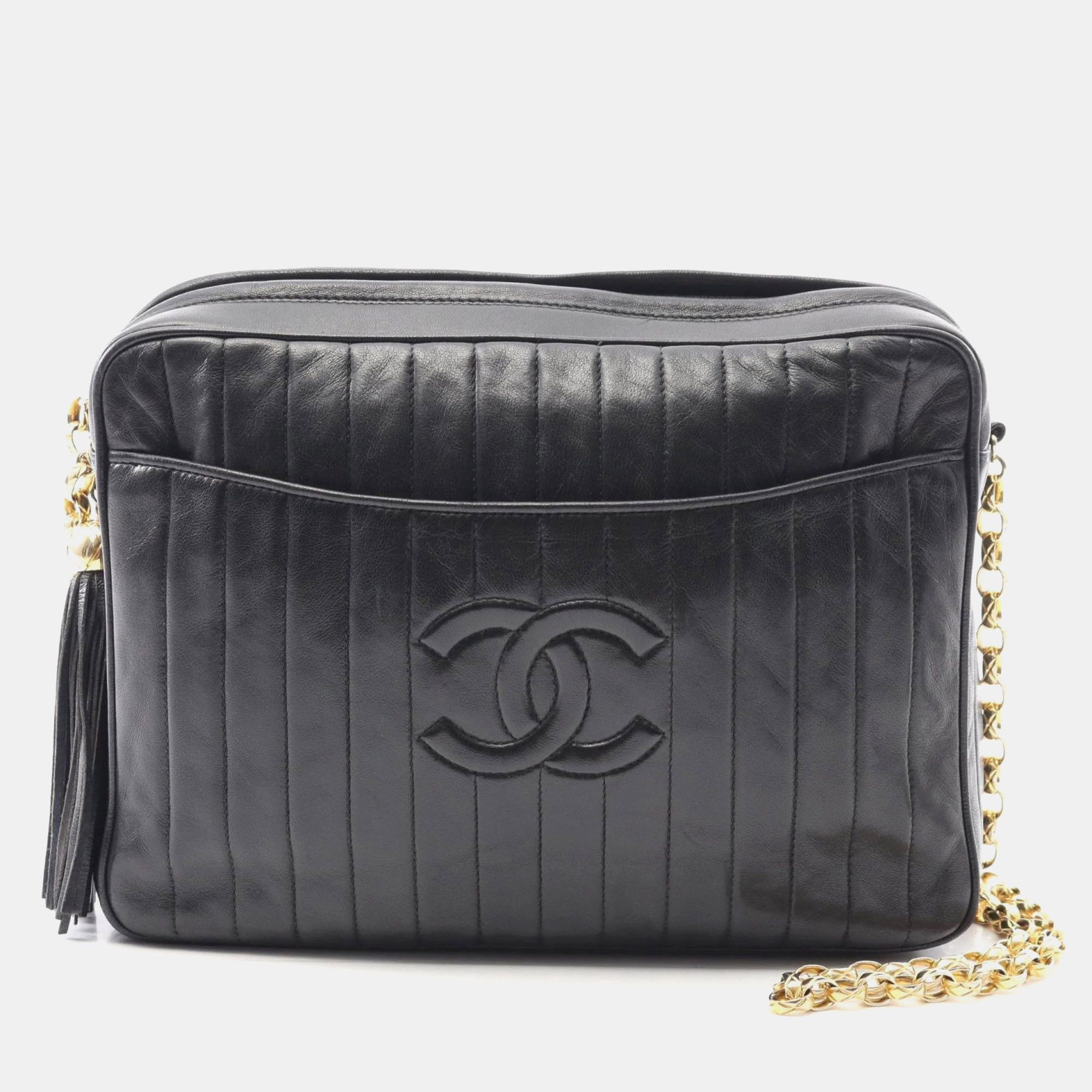 

Chanel Mademoiselle Coco Mark Shoulder Bag Lambskin Leather Black