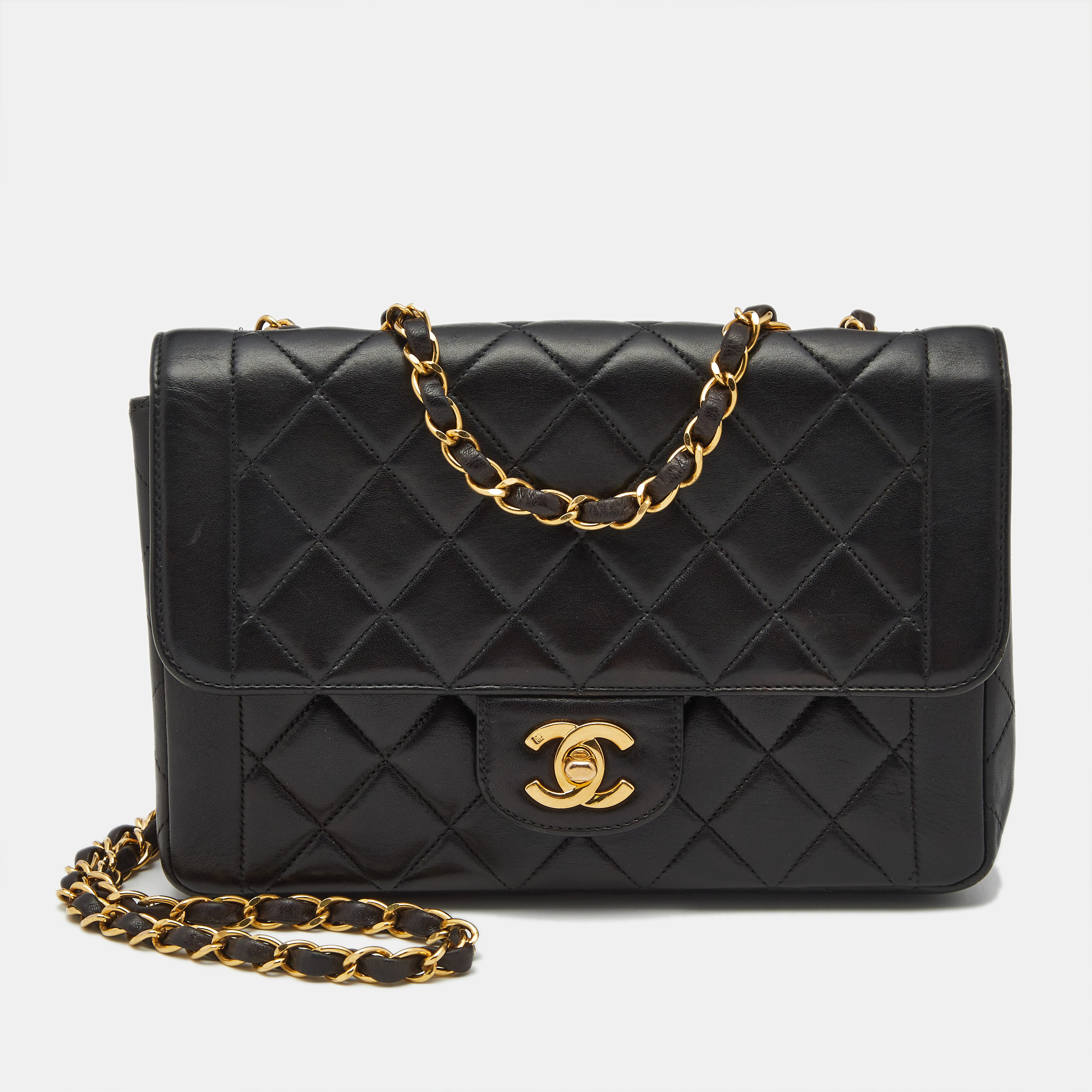 

Chanel Classic Black Quilted Lambskin Leather Flap Bag